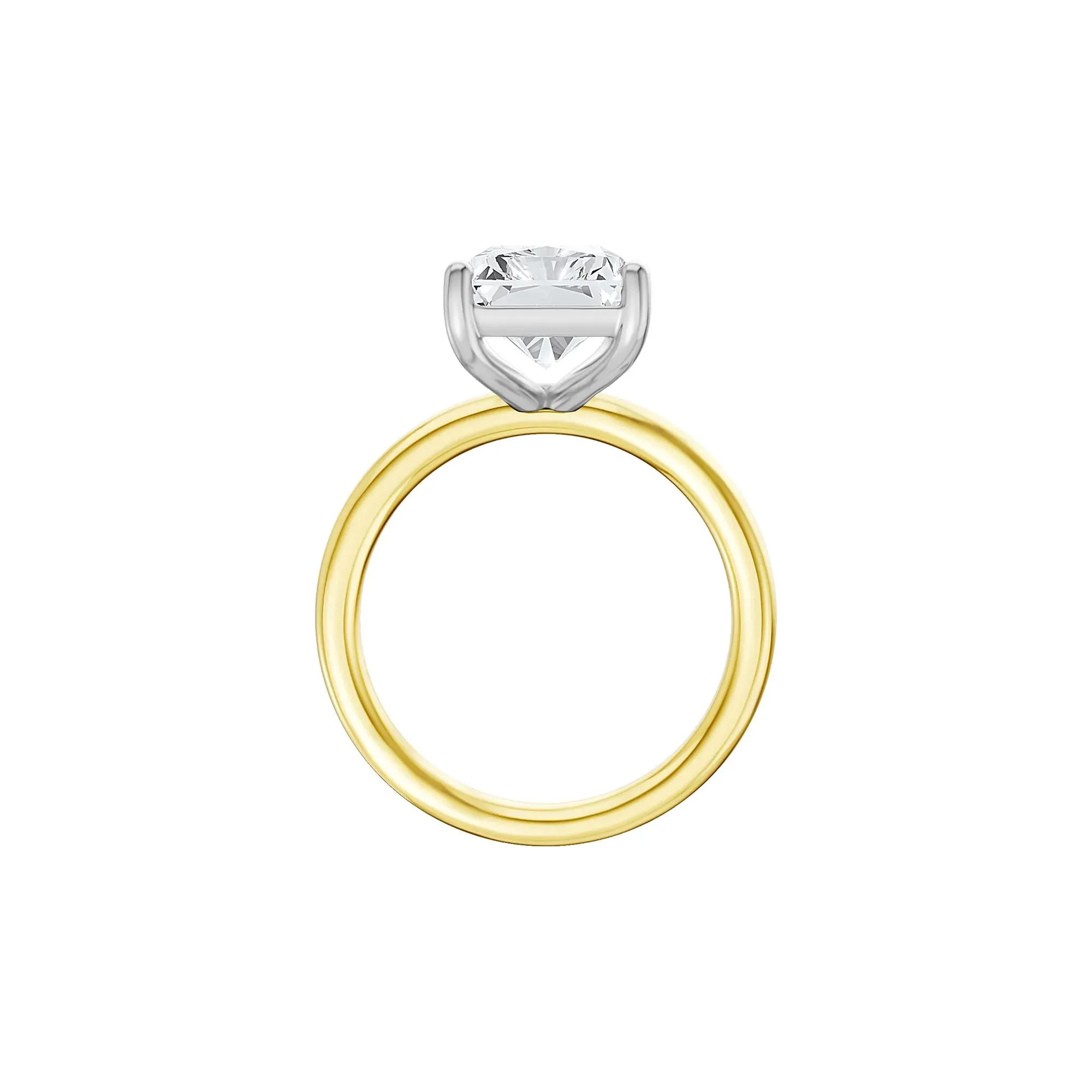 Lab Grown Diamond Radiant-Cut Solitaire Ring 14K Yellow & White Gold (5 CT.) Size 10 2mm - Image 2