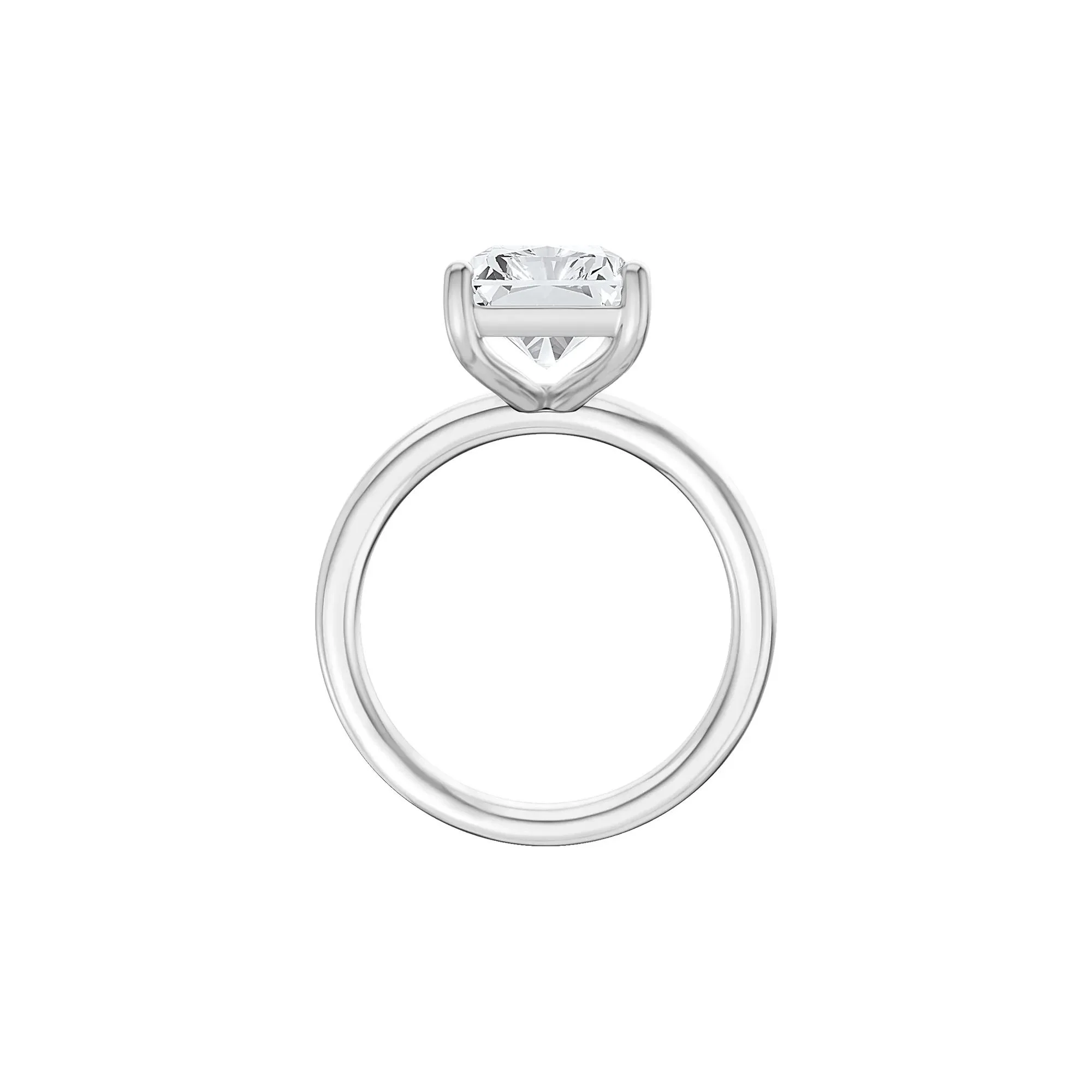 Lab Grown Diamond Radiant-Cut Solitaire Ring Platinum (5 CT.) White Size 5 2mm - Image 2