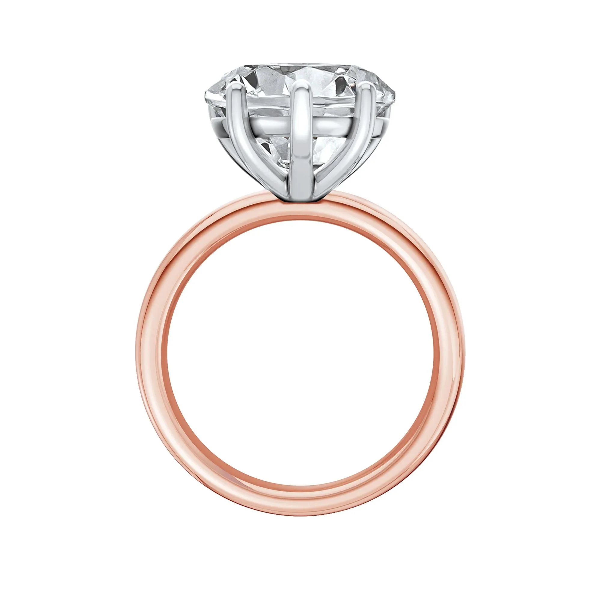 Lab Grown Diamond Heart-Shaped Solitaire Ring 14K Rose & White Gold (5 CT.) Size 6 2mm - Image 2