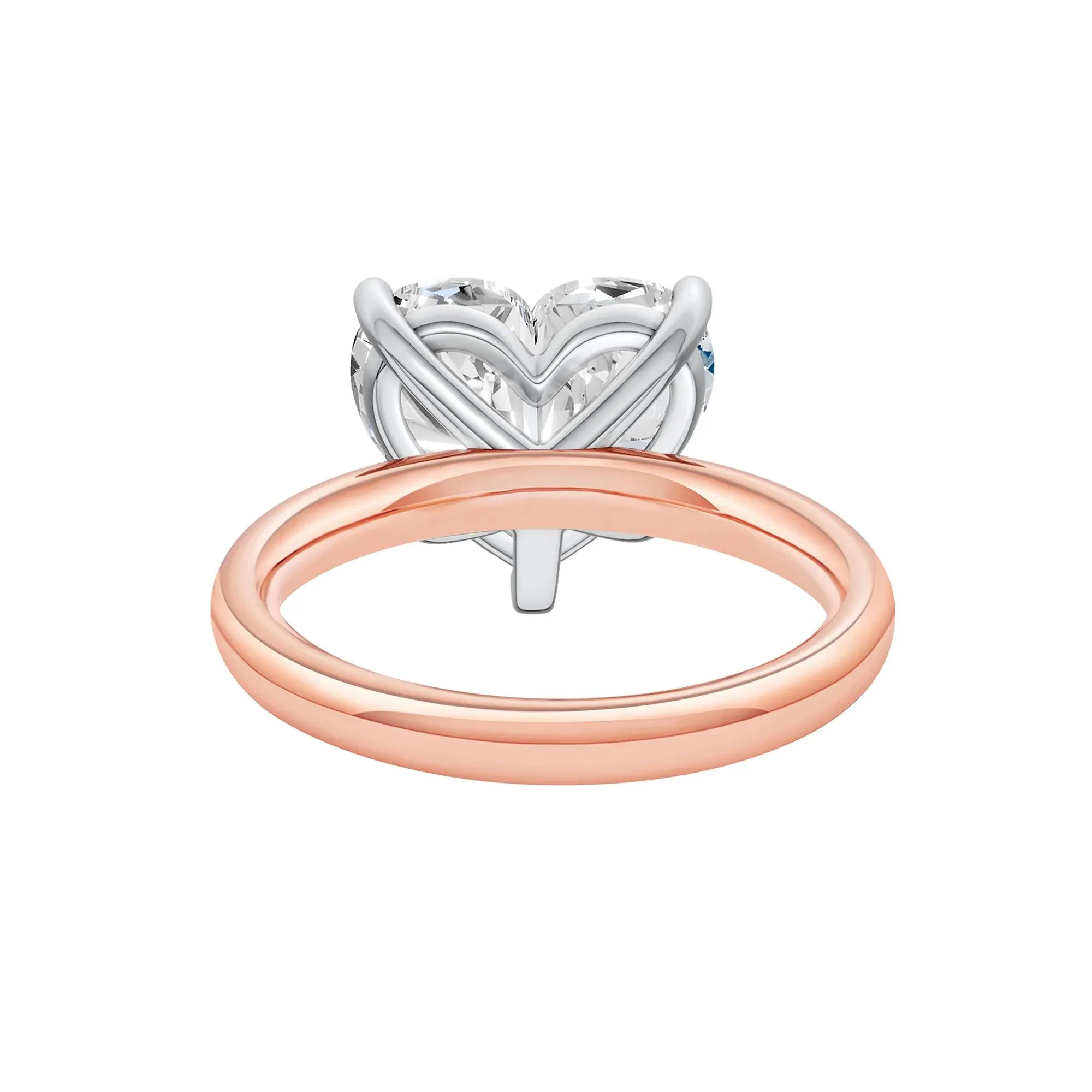 Lab Grown Diamond Heart-Shaped Solitaire Ring 14K Rose & White Gold (5 CT.) Size 6 2mm - Image 4