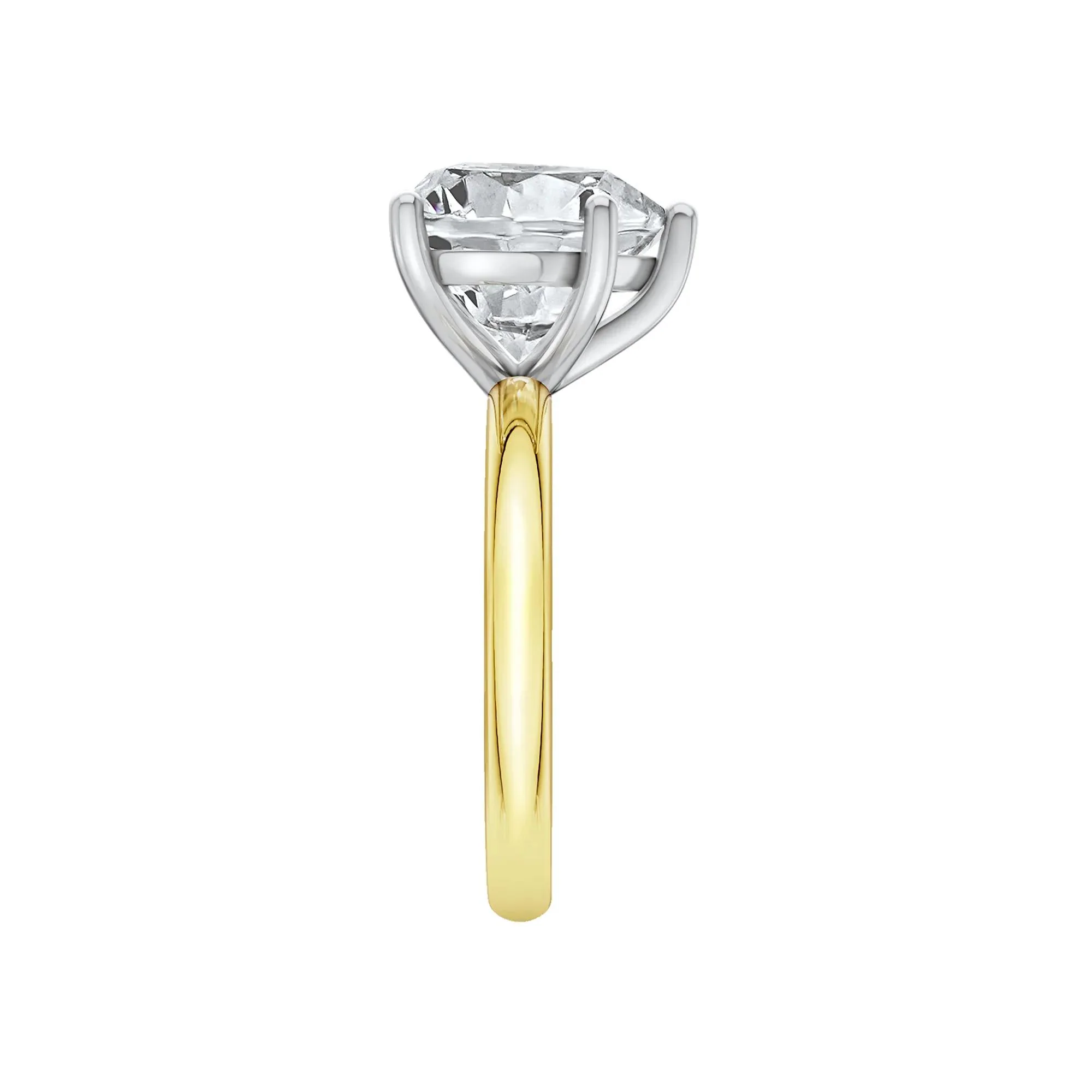 Lab Grown Diamond Heart-Shaped Solitaire Ring 14K Yellow & White Gold (5 CT.) Size 5.5 2mm - Image 3