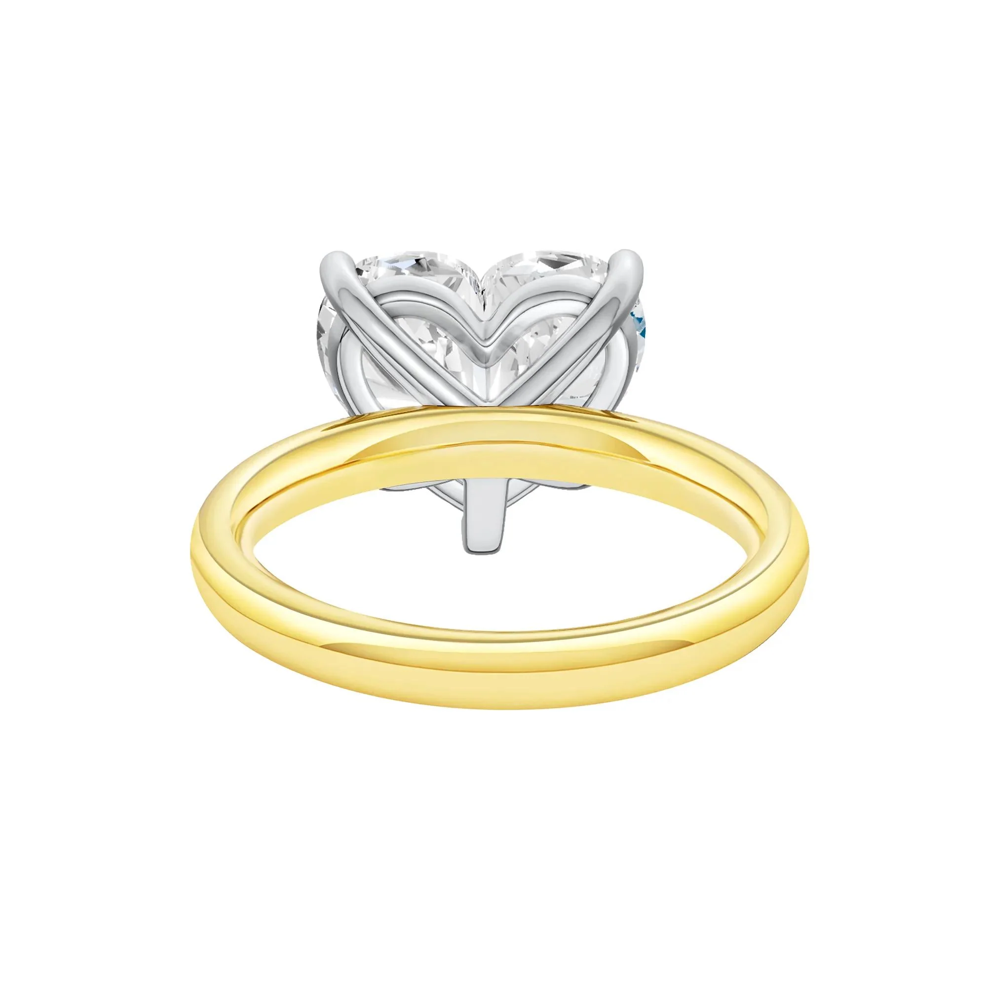 Lab Grown Diamond Heart-Shaped Solitaire Ring 14K Yellow & White Gold (5 CT.) Size 5.5 2mm - Image 4