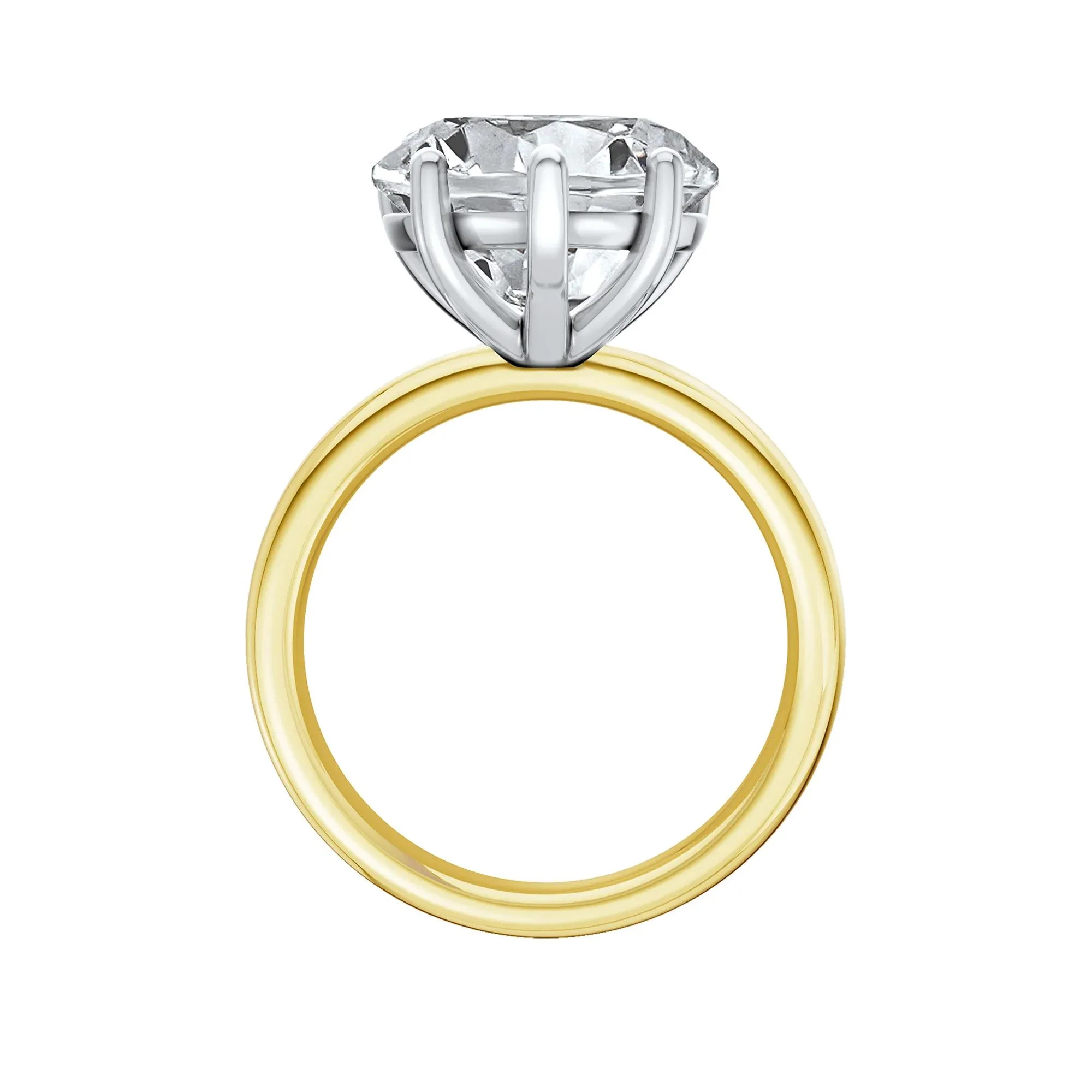 Lab Grown Diamond Heart-Shaped Solitaire Ring 14K Yellow & White Gold (5 CT.) Size 6 2mm - Image 2