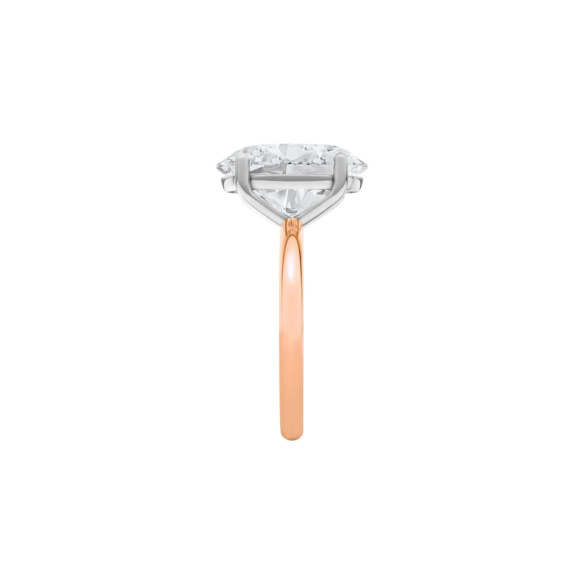 5 CT. Tw. Lab Grown Diamond Oval Solitaire Engagement Ring 14K Rose & White Gold Size 12 2mm - Image 3