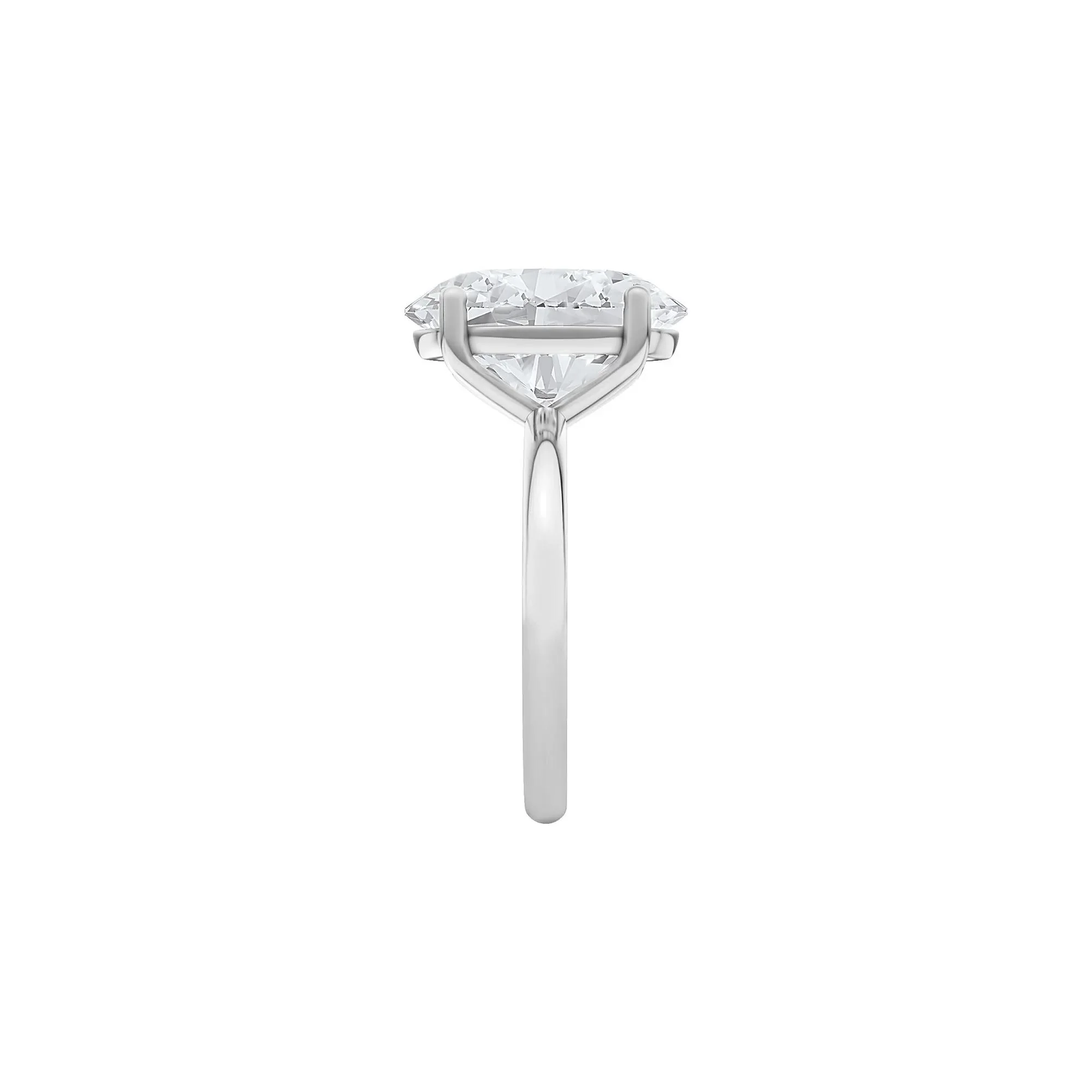 Lab Grown Diamond Oval Solitaire Ring 14K White Gold (5 CT.) Size 11.5 2mm - Image 3