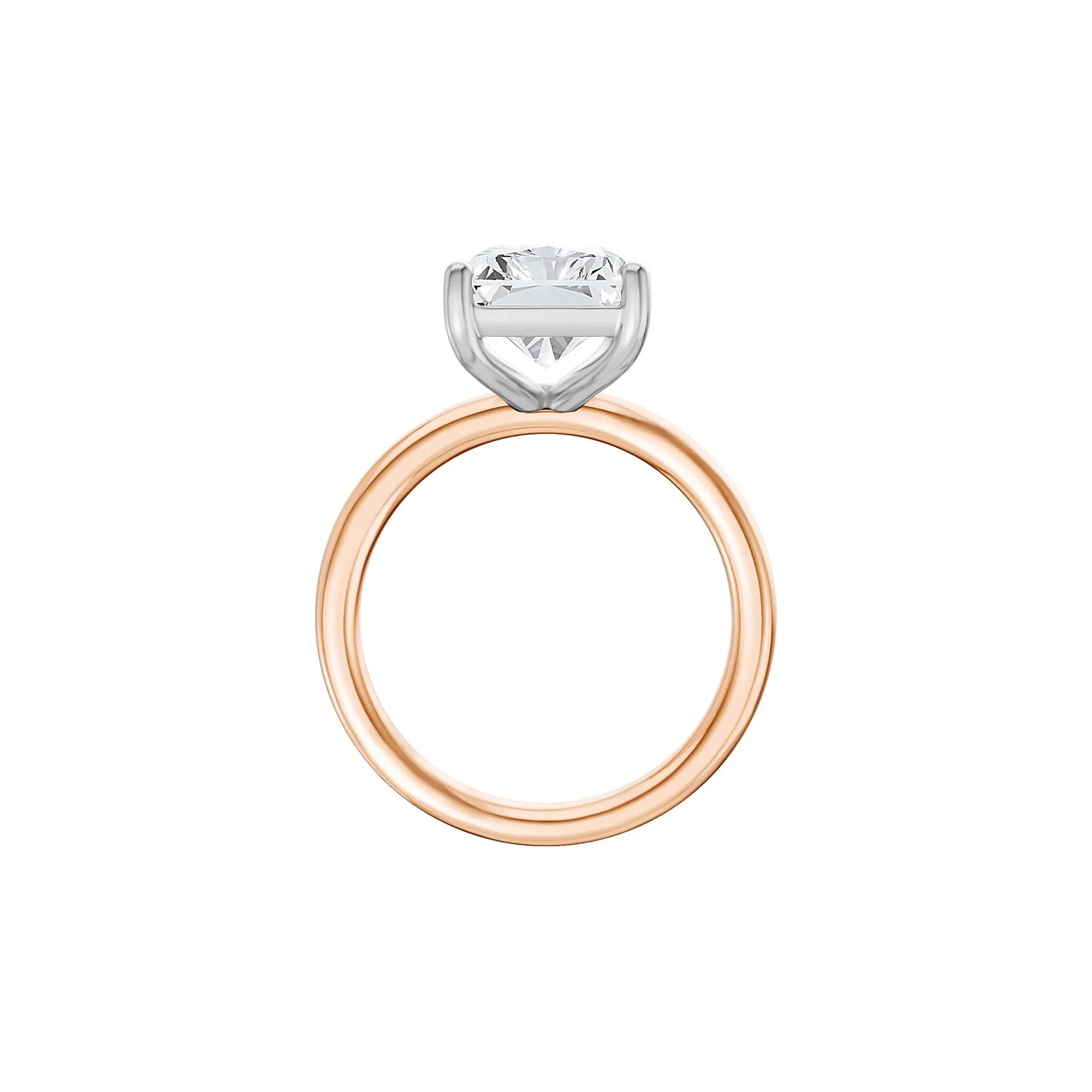 Lab Grown Diamond Radiant-Cut Solitaire Ring 14K Rose & White Gold (5 CT.) Size 4.5 2mm - Image 2