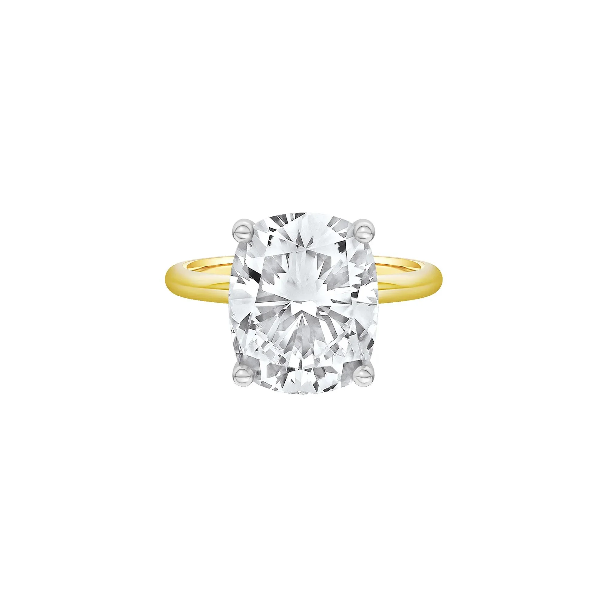 6 CT. Tw. Lab Grown Diamond Elongated Cushion-Cut Engagement Ring 14K Yellow and White Gold Size 10.5 2mm