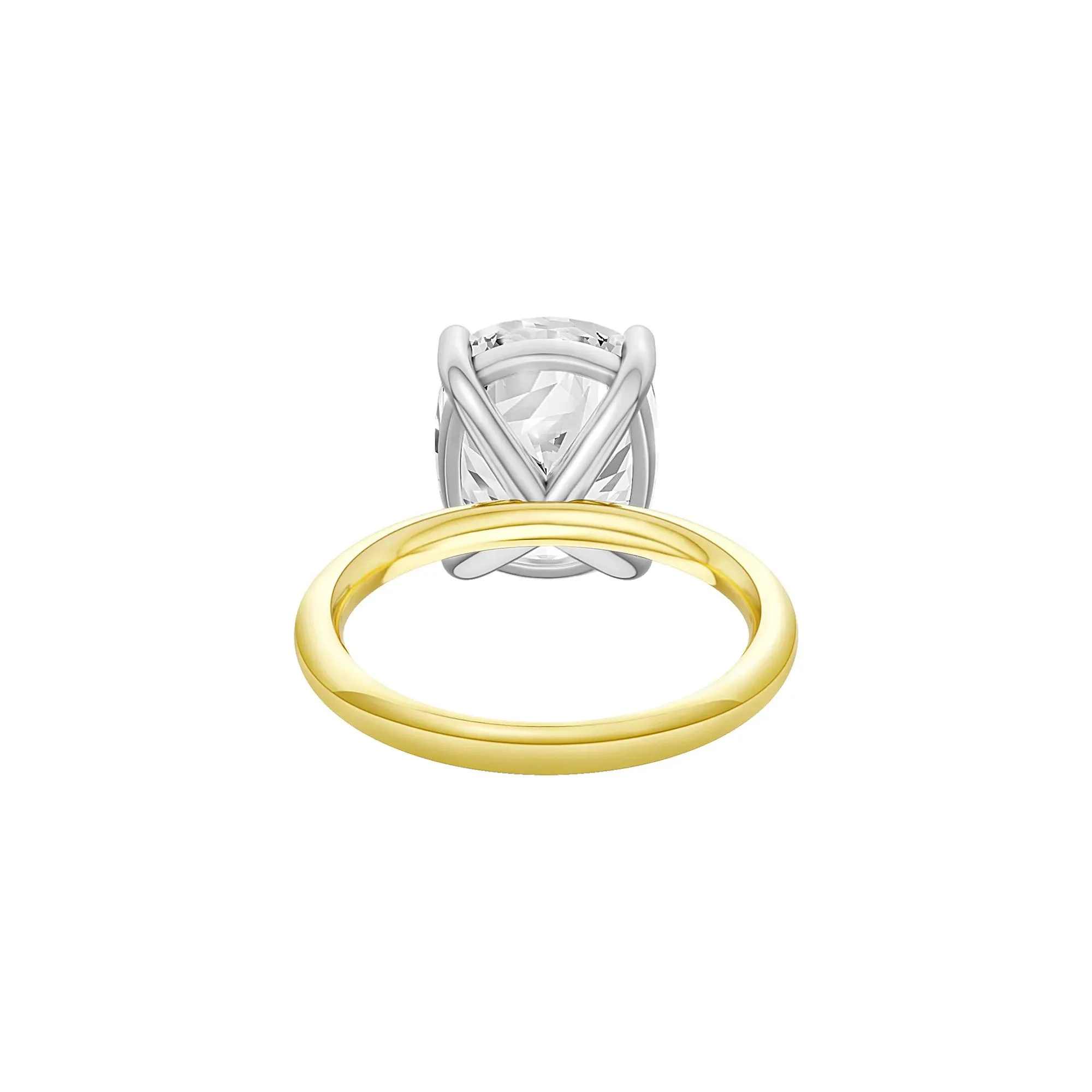 6 CT. Tw. Lab Grown Diamond Elongated Cushion-Cut Engagement Ring 14K Yellow and White Gold Size 10.5 2mm - Image 4