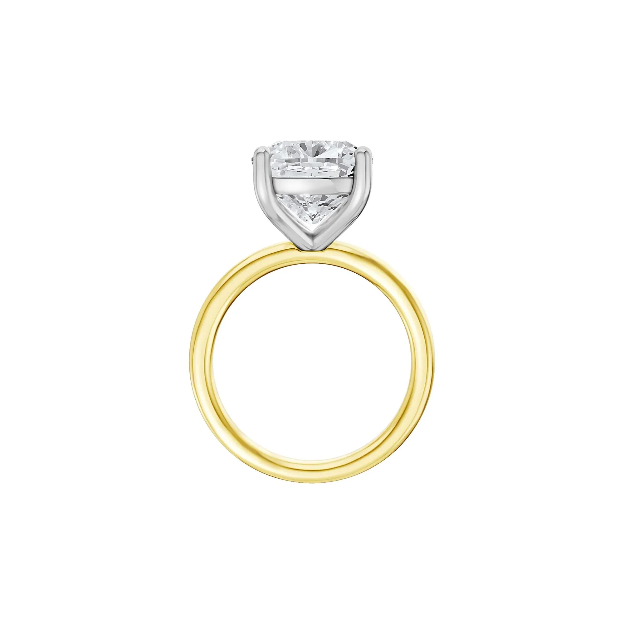 6 CT. Tw. Lab Grown Diamond Elongated Cushion-Cut Engagement Ring 14K Yellow and White Gold Size 4 2mm - Image 2