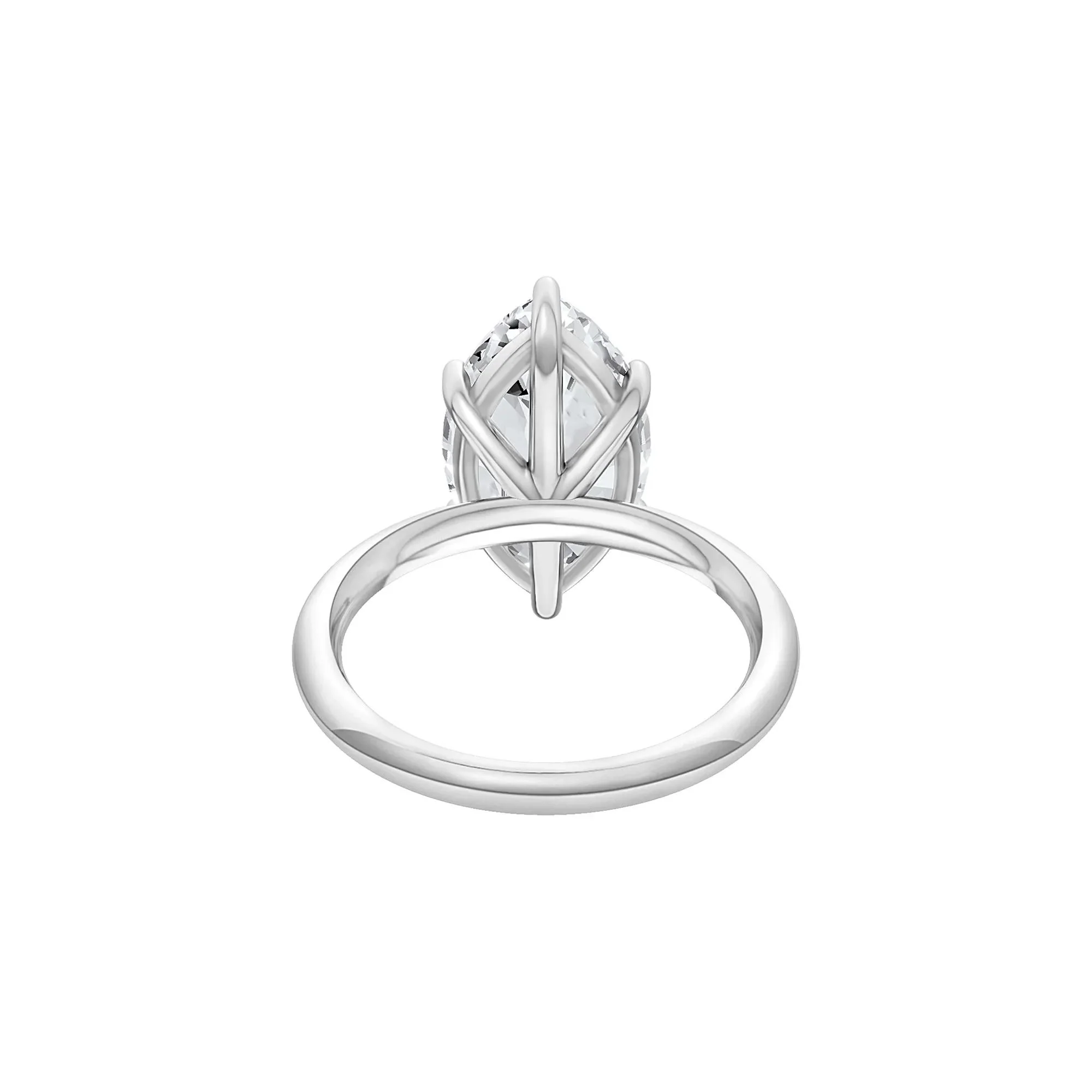 4 CT. Tw. Lab Grown Diamond Marquise Solitaire Engagement Ring Platinum White Size 4.5 2mm - Image 4