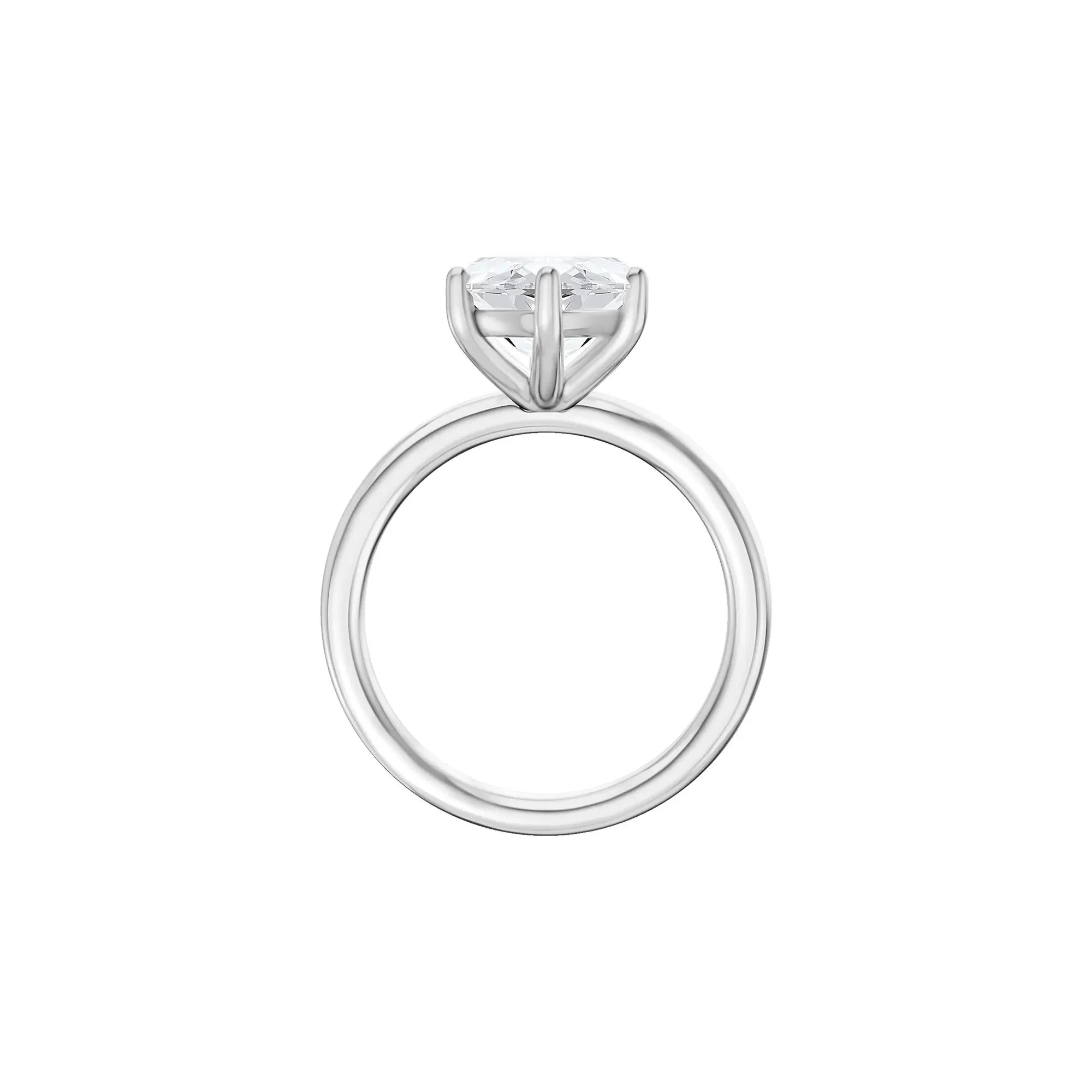 4 CT. Tw. Lab Grown Diamond Marquise Solitaire Engagement Ring Platinum White Size 6.5 2mm - Image 2
