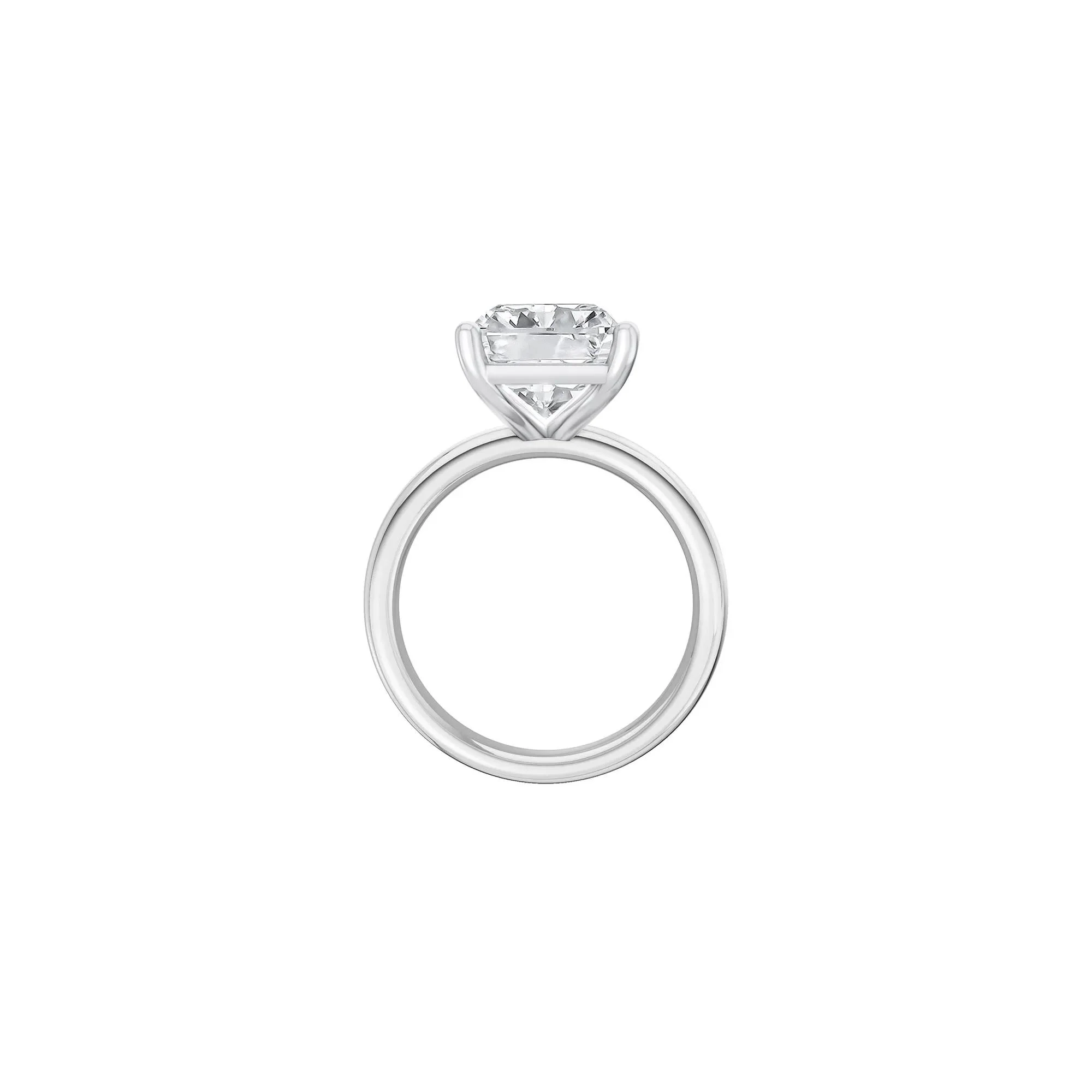 Lab Grown Diamond Radiant-Cut Solitaire Ring Platinum (6 CT.) White Size 5.5 2mm - Image 2