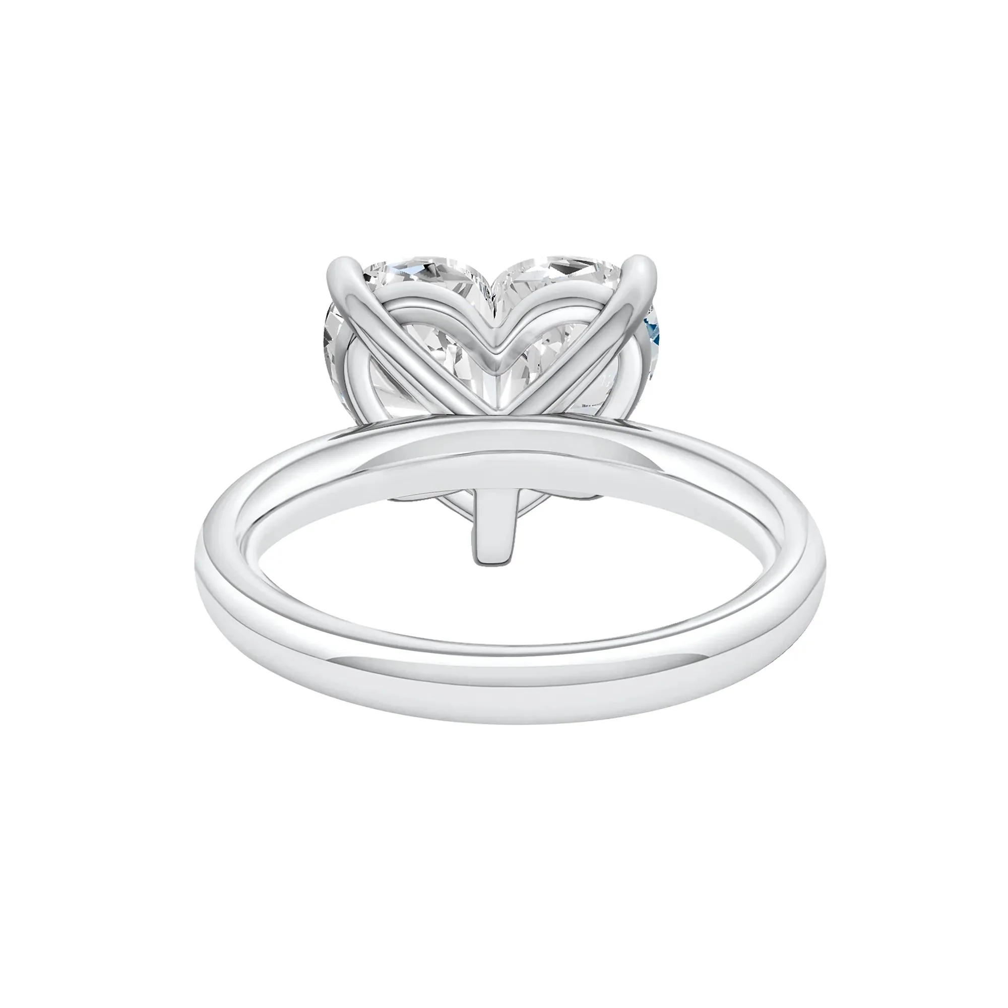 Lab Grown Diamond Heart-Shaped Solitaire Ring Platinum (5 CT.) White Size 11.5 2mm - Image 4