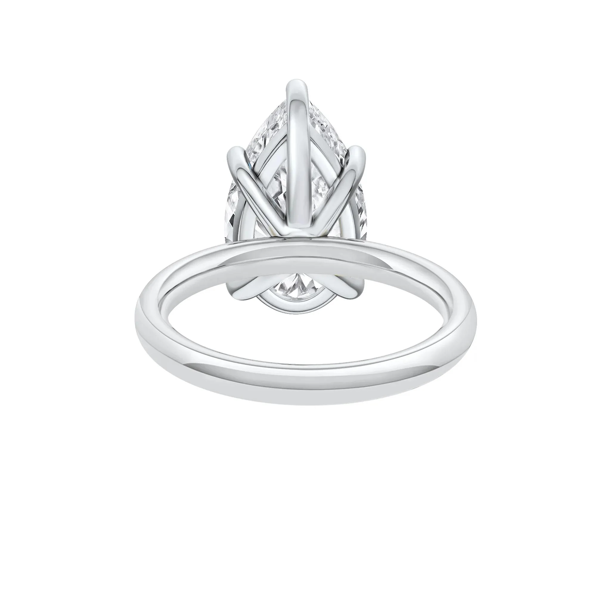 Lab Grown Diamond Pear-Shaped Solitaire Ring 14K White Gold (5 CT.) Size 10.5 2mm - Image 4