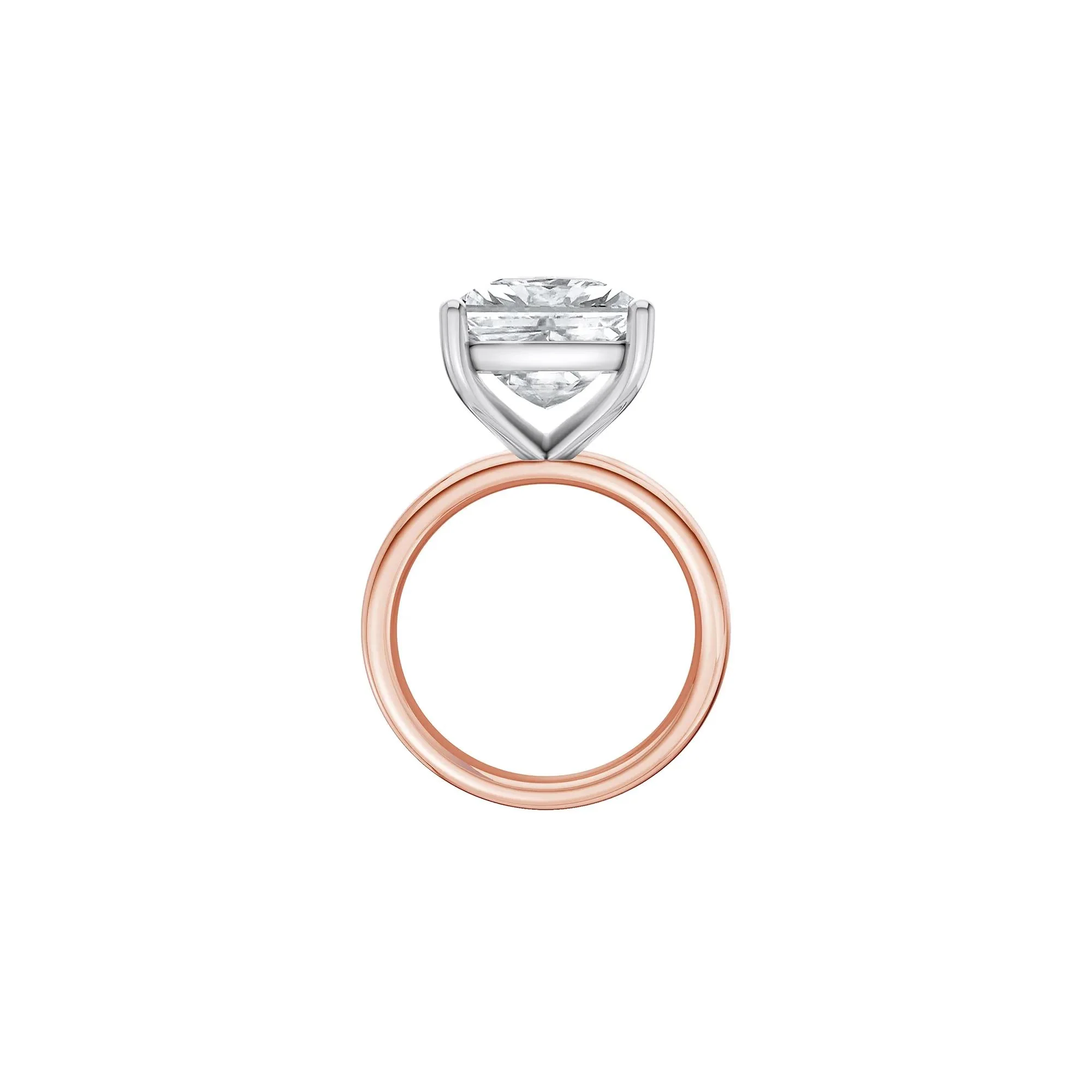 9 CT. Tw. Lab Grown Diamond Elongated Cushion-Cut Engagement Ring 14K Rose and White Gold Size 9 2mm - Image 2