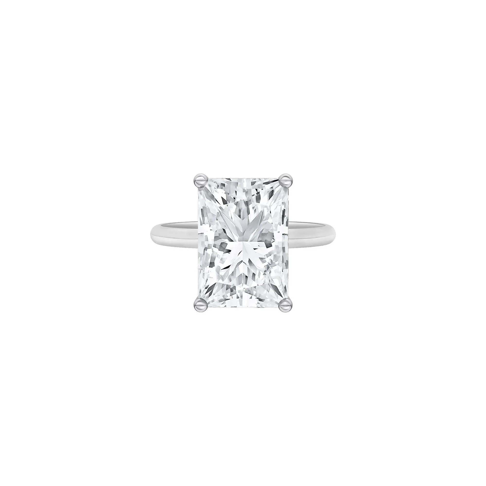 Lab Grown Diamond Radiant-Cut Solitaire Ring 14K White Gold (6 CT.) Size 8 2mm