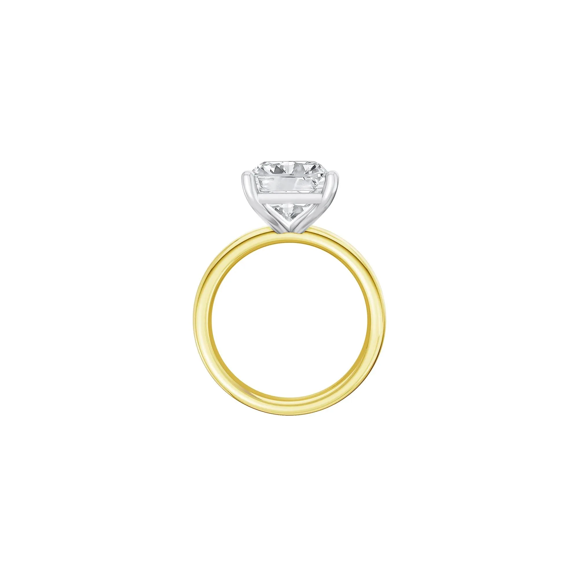 Lab Grown Diamond Radiant-Cut Solitaire Ring 14K Yellow & White Gold (6 CT.) Size 10 2mm - Image 2