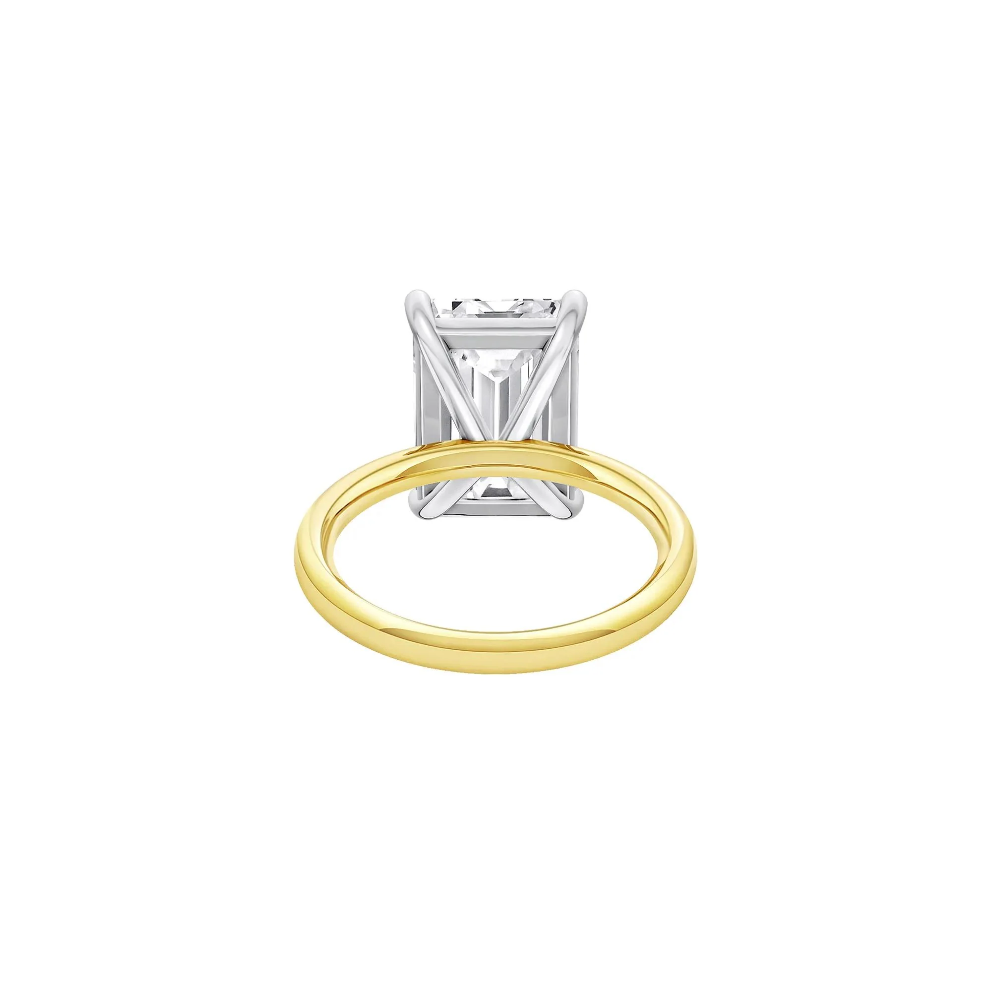 Lab Grown Diamond Radiant-Cut Solitaire Ring 14K Yellow & White Gold (6 CT.) Size 4.5 2mm - Image 4