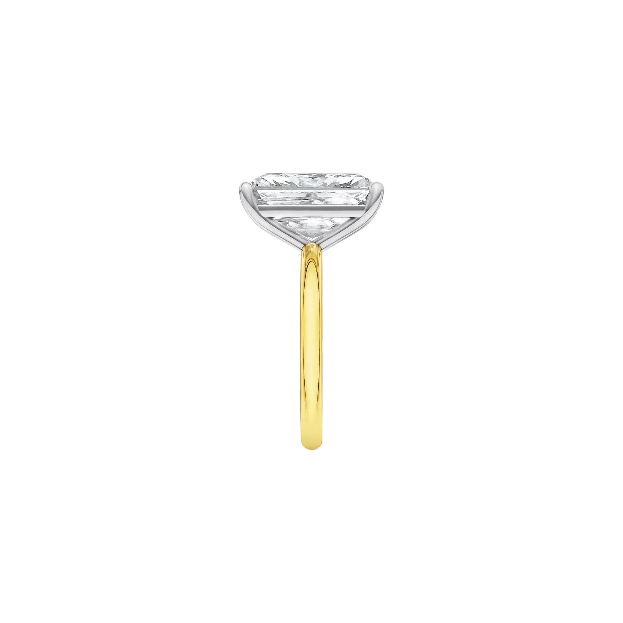 Lab Grown Diamond Radiant-Cut Solitaire Ring 14K Yellow & White Gold (6 CT.) Size 9 2mm - Image 3