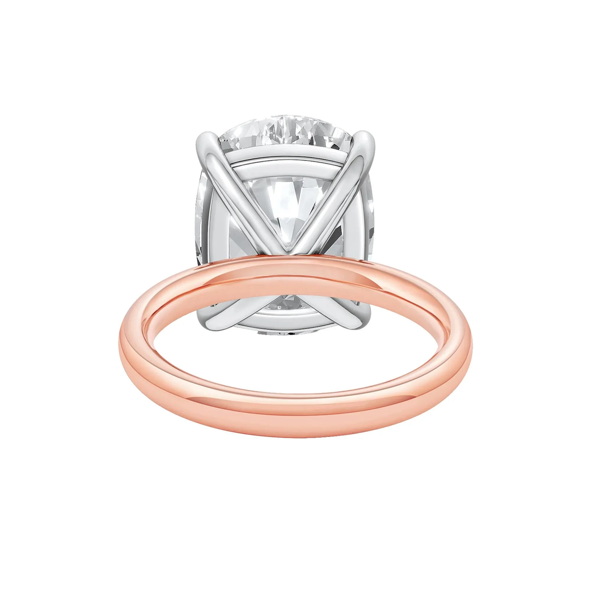 8 CT. Tw. Lab Grown Diamond Elongated Cushion-Cut Engagement Ring 14K Rose and White Gold Size 11.5 2mm - Image 4