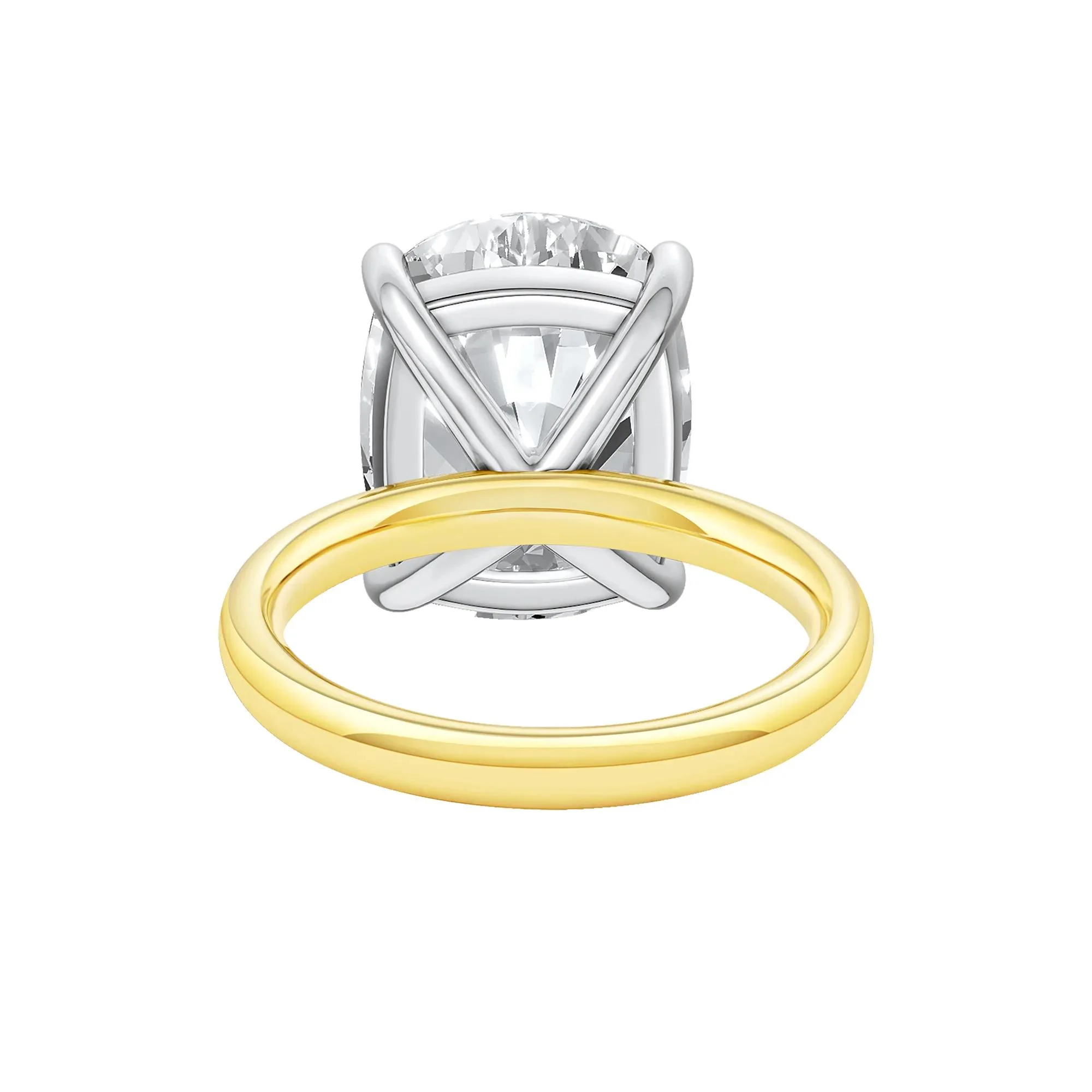 8 CT. Tw. Lab Grown Diamond Elongated Cushion-Cut Engagement Ring 14K Yellow and White Gold Size 8 2mm - Image 4