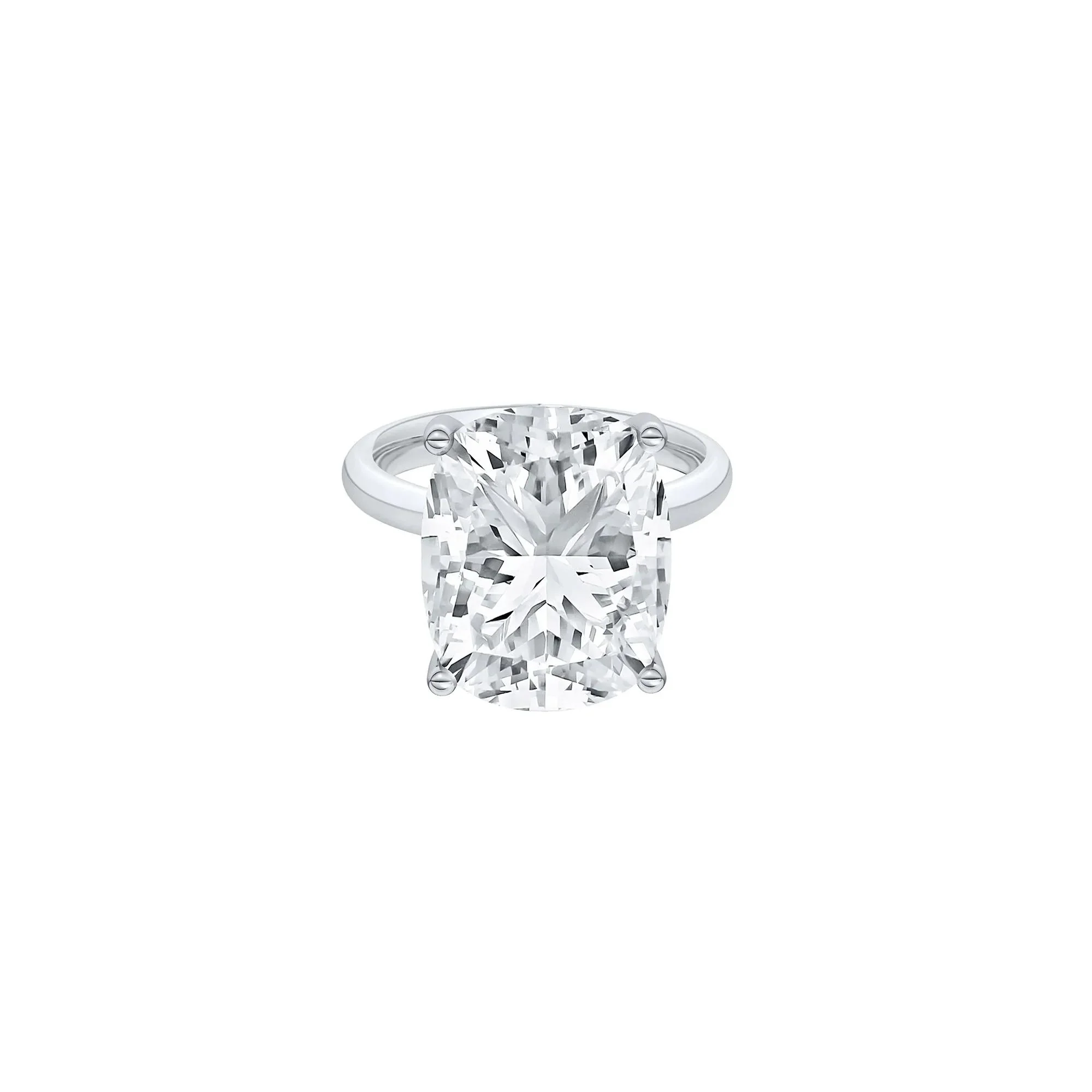 9 CT. Tw. Lab Grown Diamond Elongated Cushion-Cut Engagement Ring 14K White Gold Size 11.5 2mm