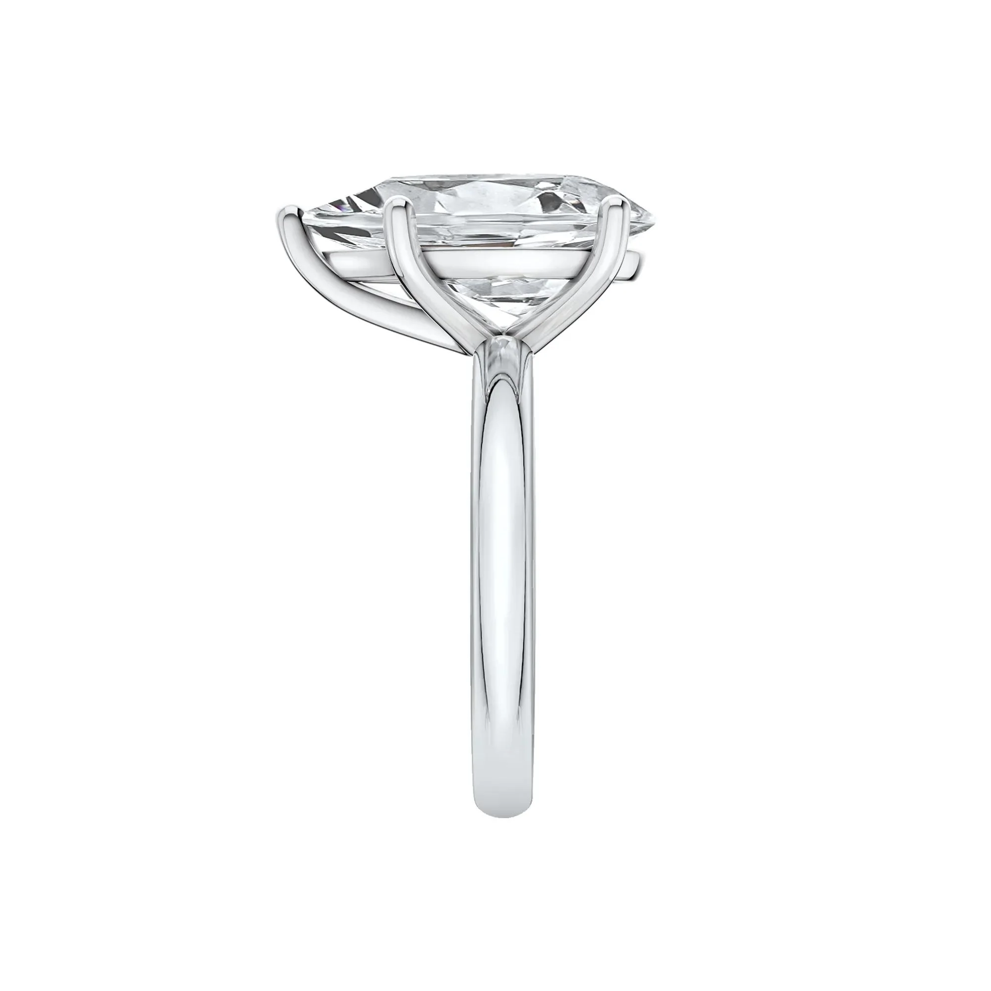 Lab Grown Diamond Pear-Shaped Solitaire Ring Platinum (5 CT.) White Size 5.5 2mm - Image 3