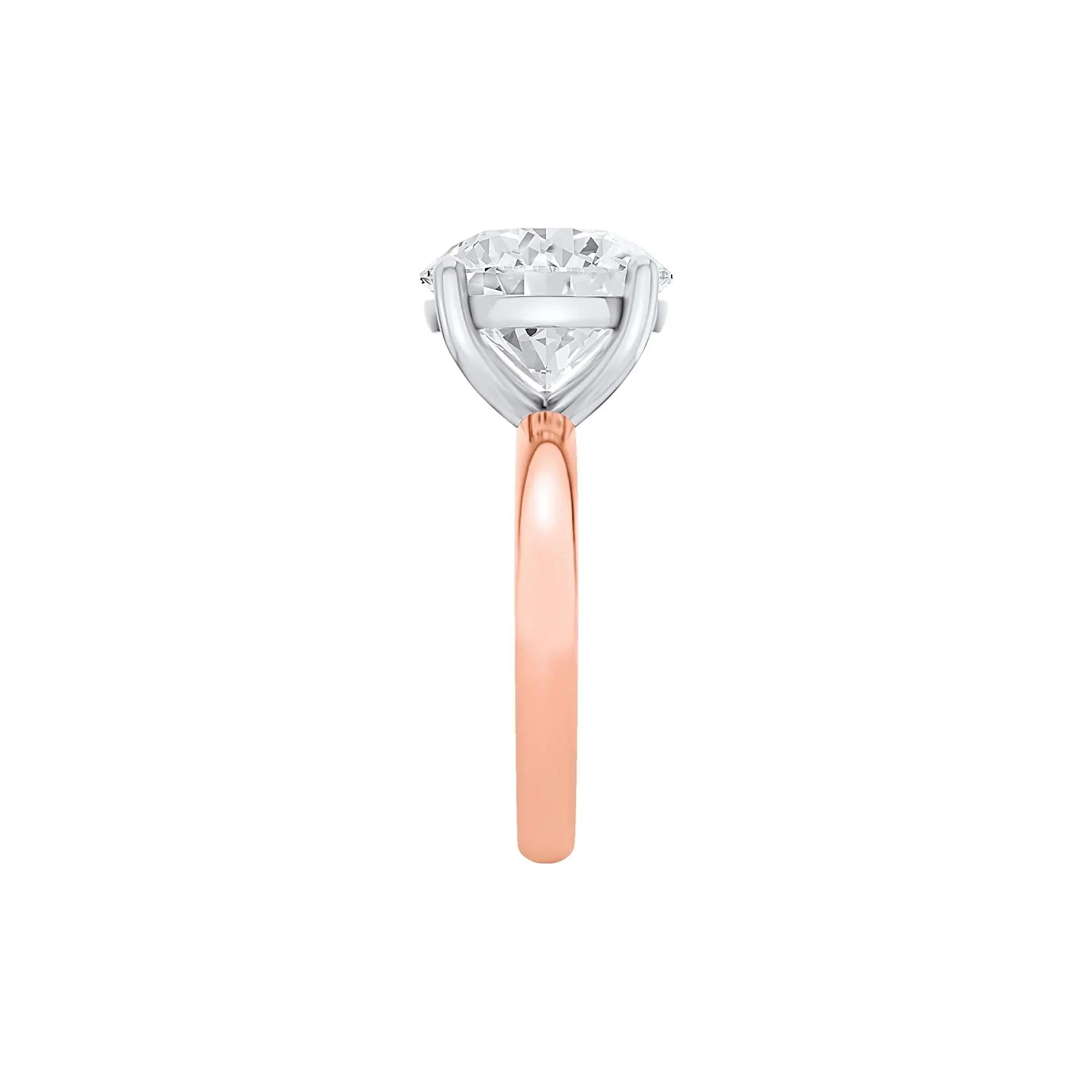 Lab Grown Diamond Round Solitaire Ring 14K Rose & White Gold (6 CT.) Round Brilliant Cut Size 11.5 2mm - Image 3