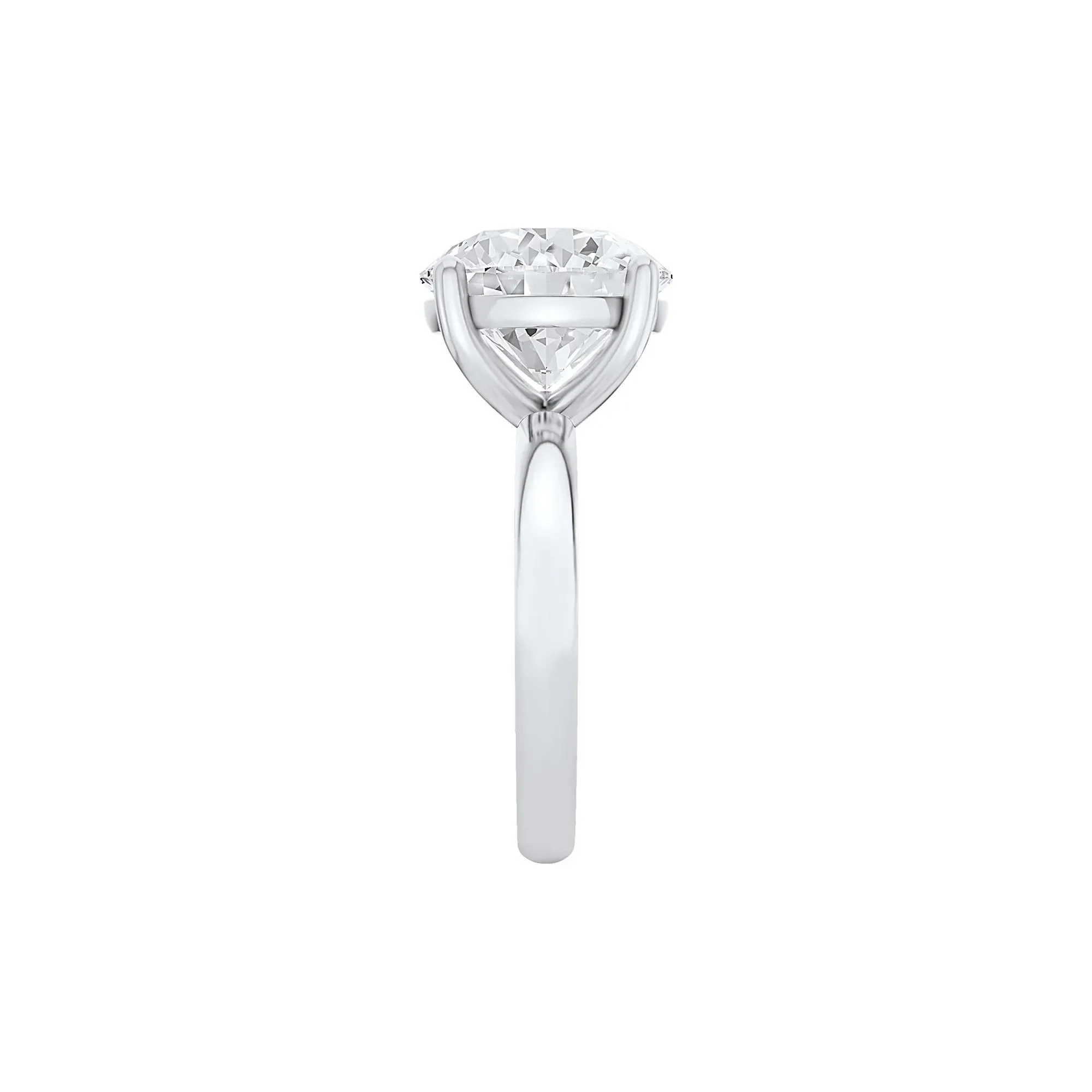 Lab Grown Diamond Round Solitaire Ring 14K White Gold (6 CT.) Round Brilliant Cut Size 5 2mm - Image 3