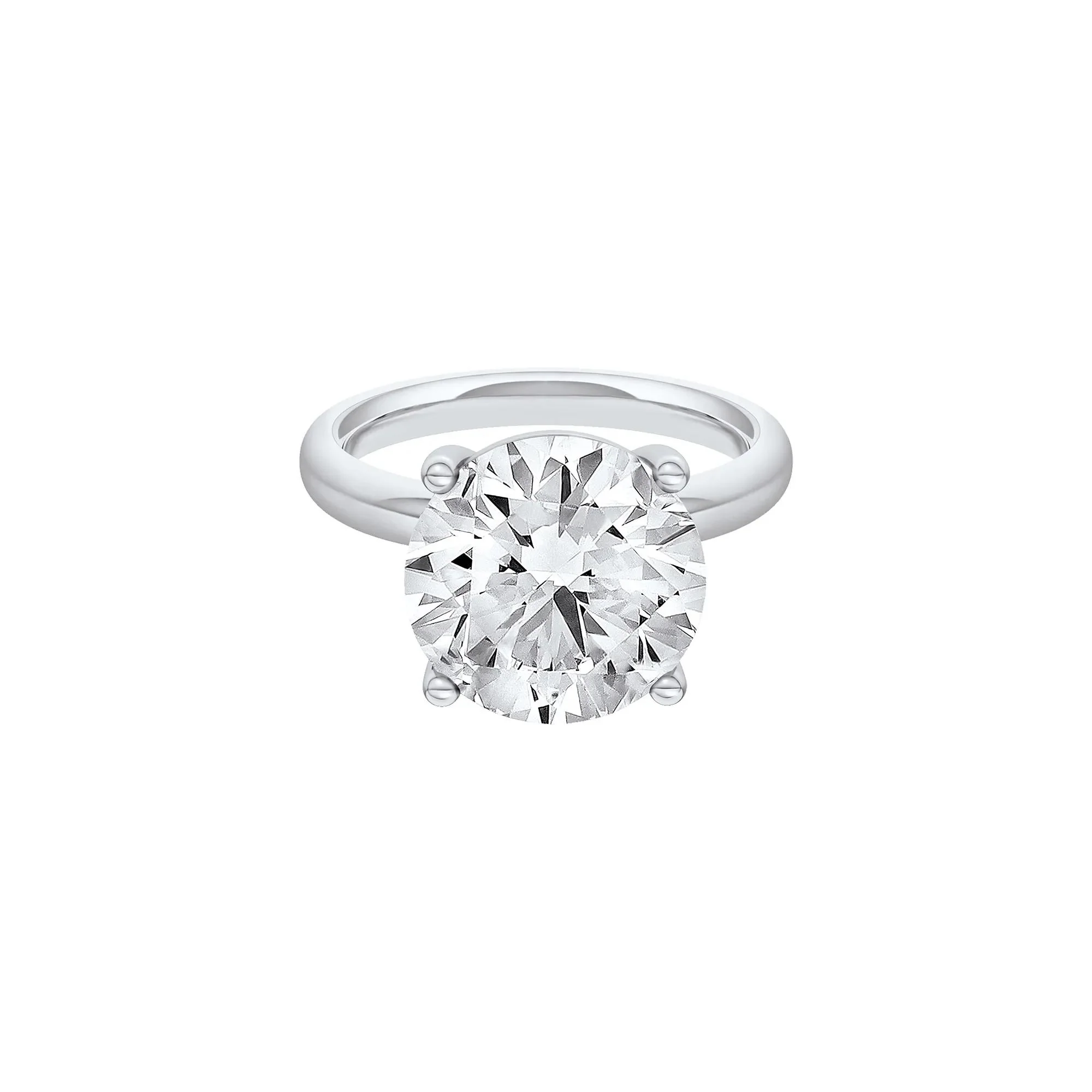 Lab Grown Diamond Round Solitaire Ring Platinum (6 CT.) Round Brilliant Cut White Size 7 2mm
