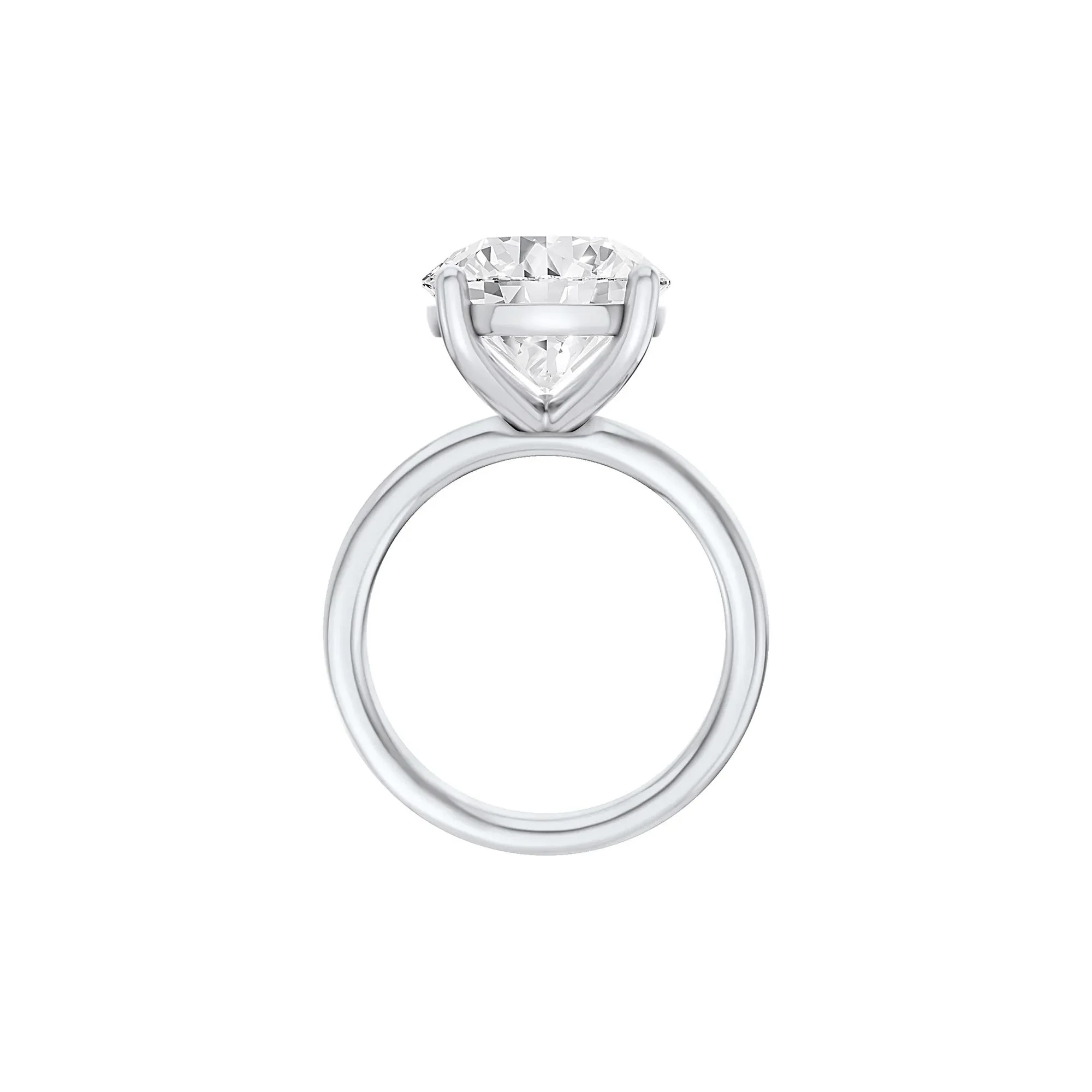 Lab Grown Diamond Round Solitaire Ring Platinum (6 CT.) Round Brilliant Cut White Size 7 2mm - Image 2