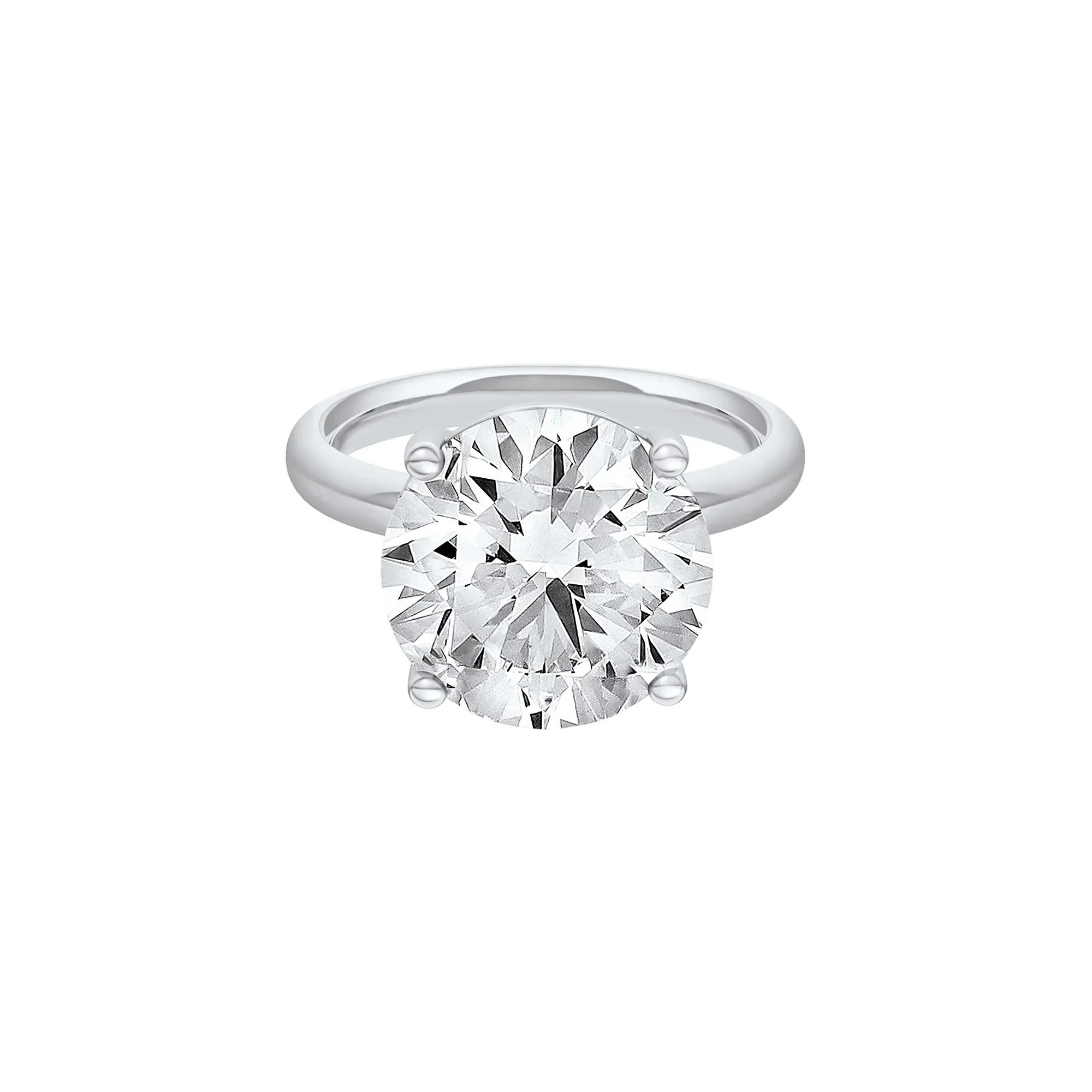 Lab Grown Diamond Round Solitaire Ring 14K Yellow & White Gold (7 CT.) Round Brilliant Cut Size 10 2mm