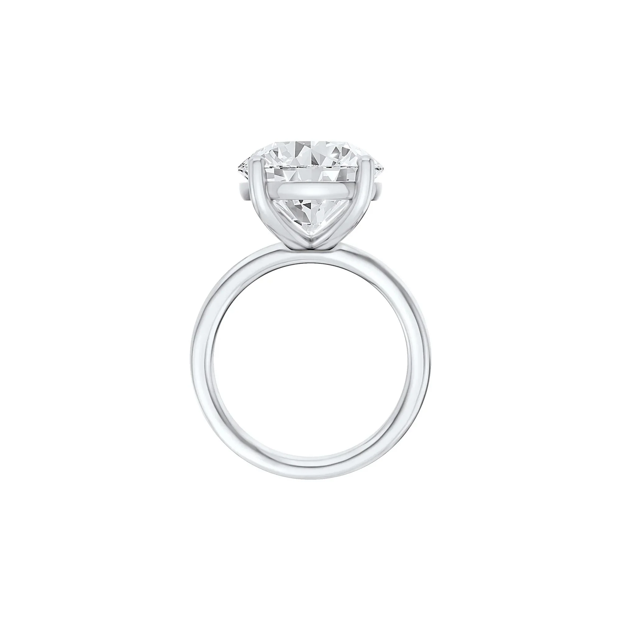 Lab Grown Diamond Round Solitaire Ring 14K Yellow & White Gold (7 CT.) Round Brilliant Cut Size 10 2mm - Image 2