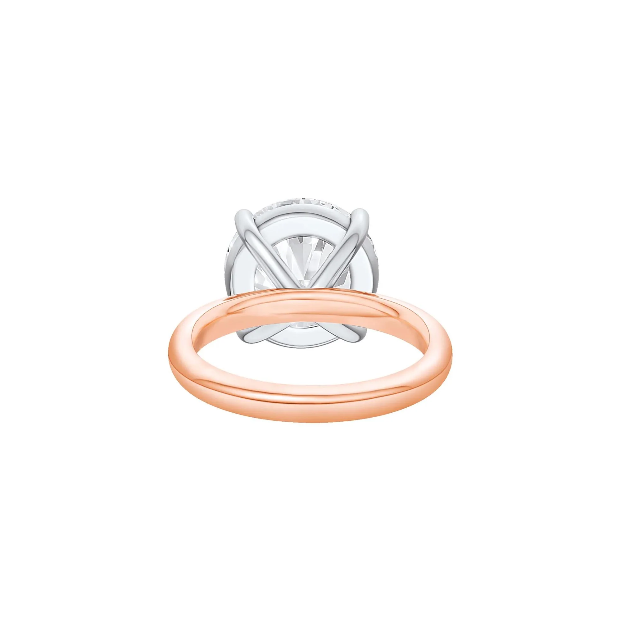 Lab Grown Diamond Round Solitaire Ring 14K Rose & White Gold (8 CT.) Round Brilliant Cut Size 11 2mm - Image 4