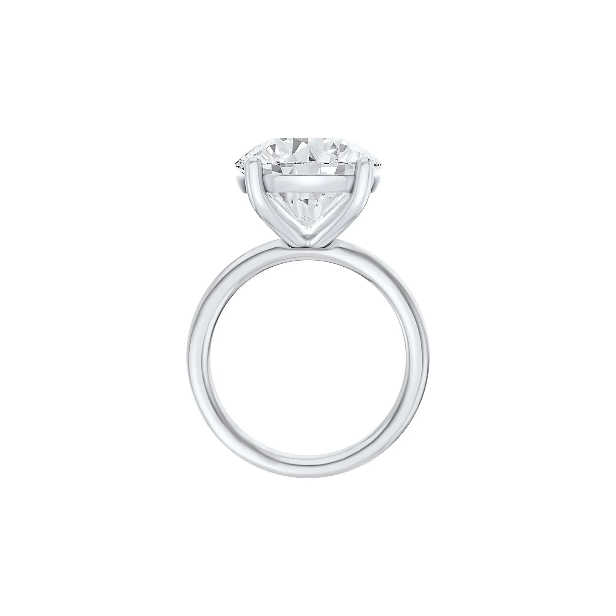 Lab Grown Diamond Round Solitaire Ring 14K White Gold (8 CT.) Round Brilliant Cut Size 5 2mm
