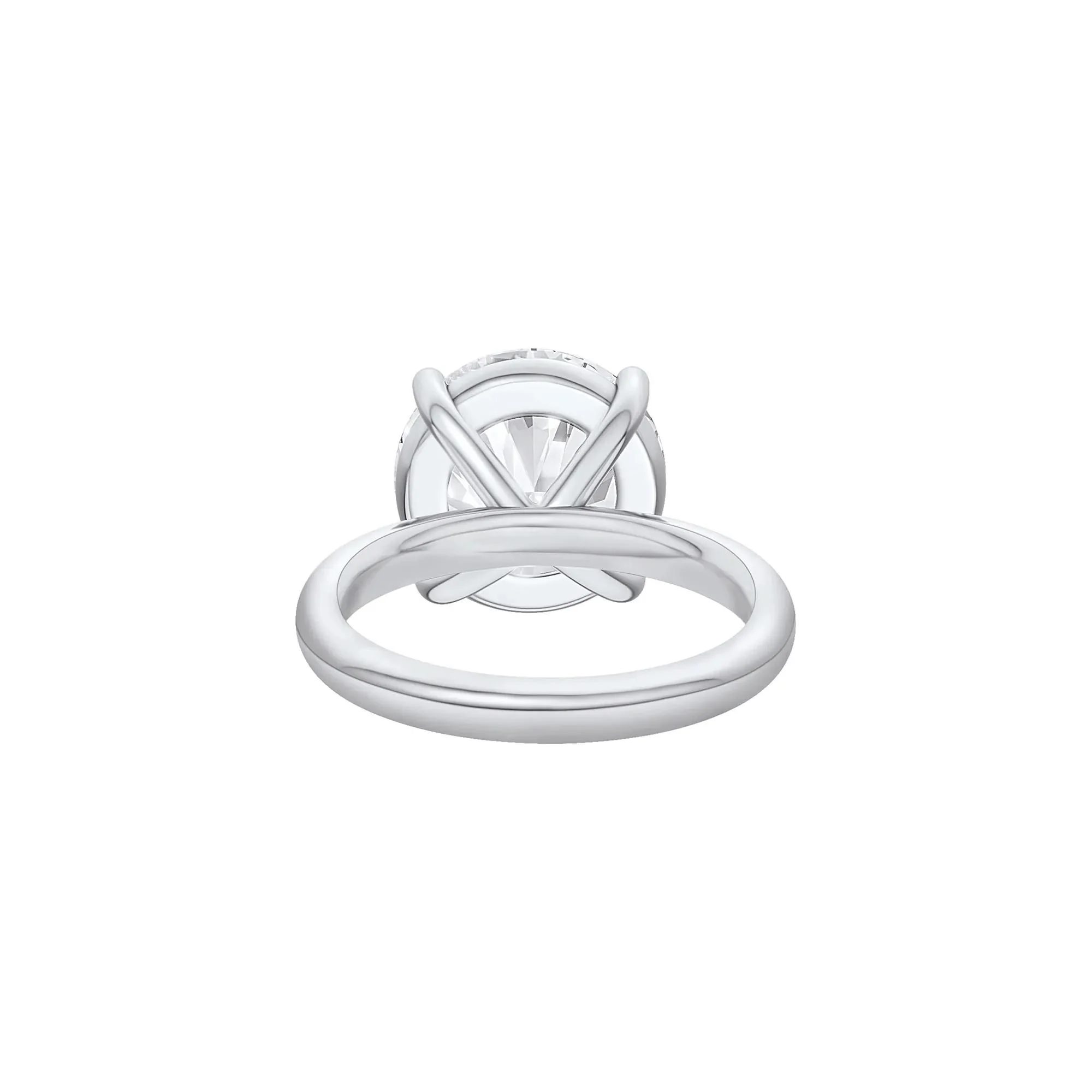 Lab Grown Diamond Round Solitaire Ring 14K White Gold (8 CT.) Round Brilliant Cut Size 5 2mm - Image 3