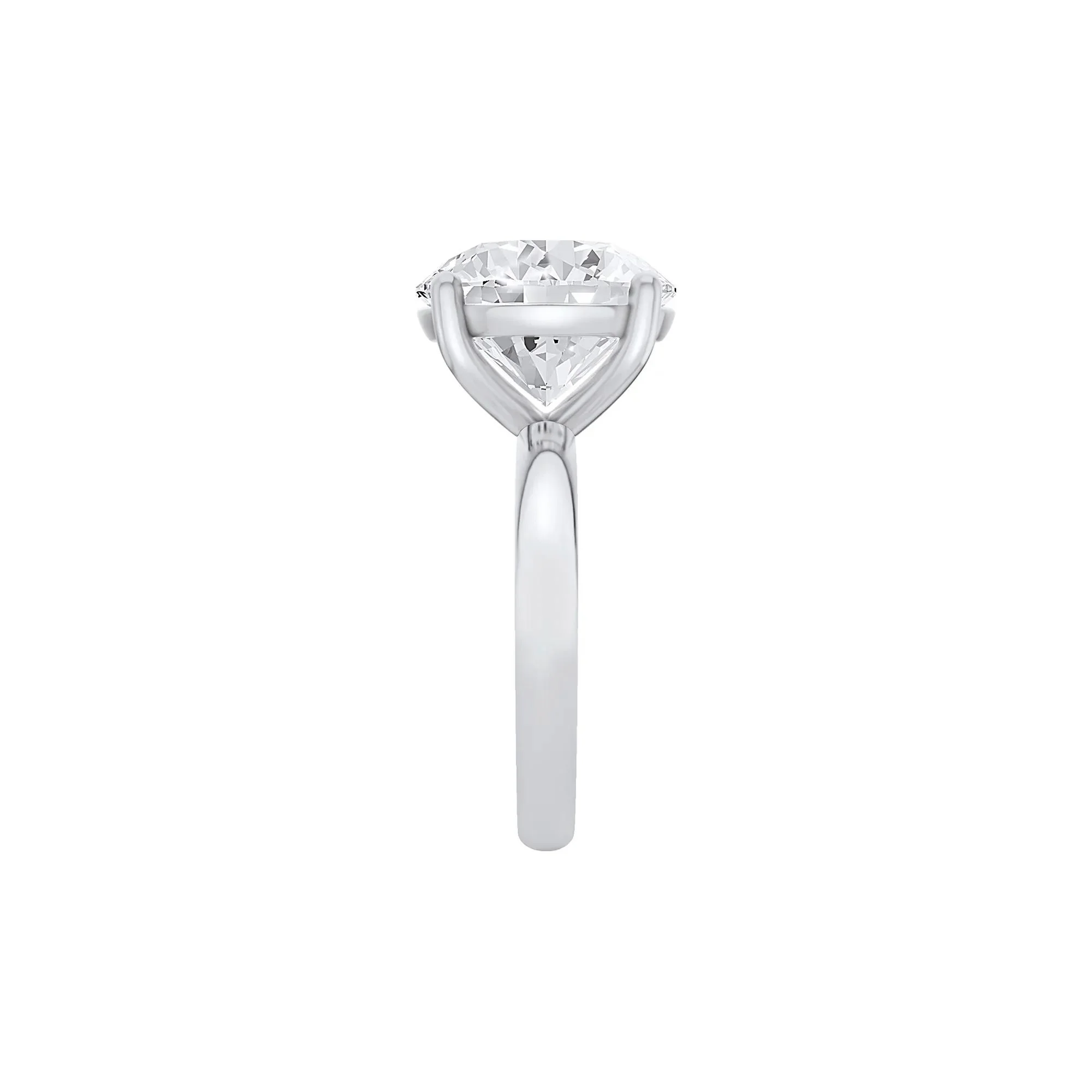 Lab Grown Diamond Round Solitaire Ring 14K White Gold (8 CT.) Round Brilliant Cut Size 8 2mm - Image 2