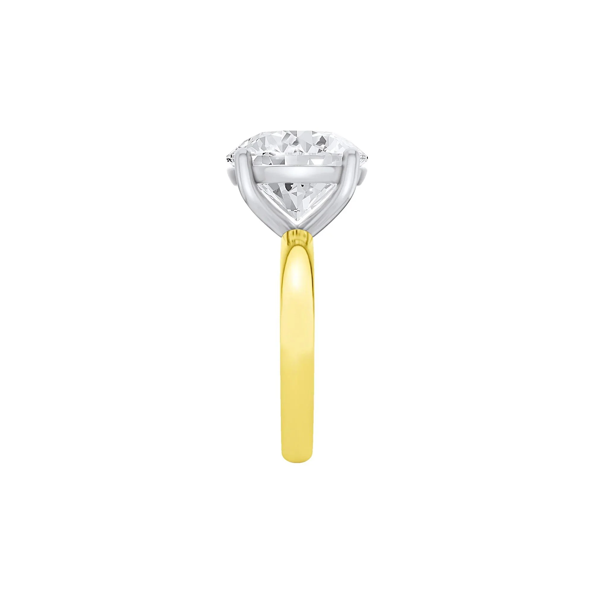 Lab Grown Diamond Round Solitaire Ring 14K Yellow & White Gold (8 CT.) Round Brilliant Cut Size 6 2mm - Image 3
