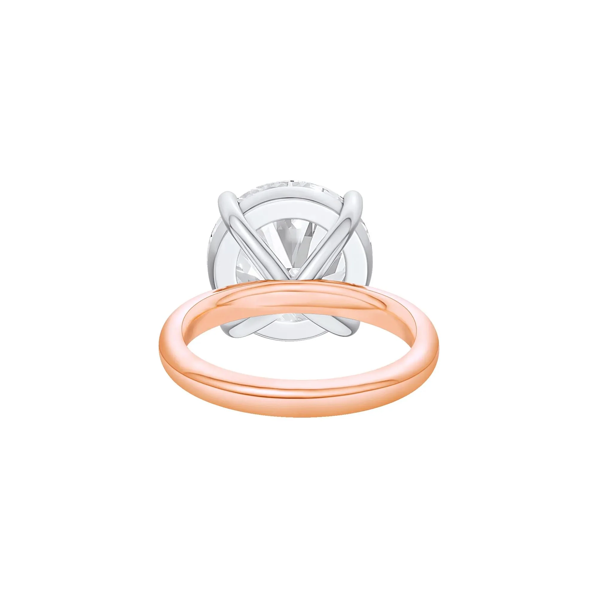 Lab Grown Diamond Round Solitaire Engagement Ring 14K Rose and White Gold (10 CT.) Size 4.5 2mm - Image 4