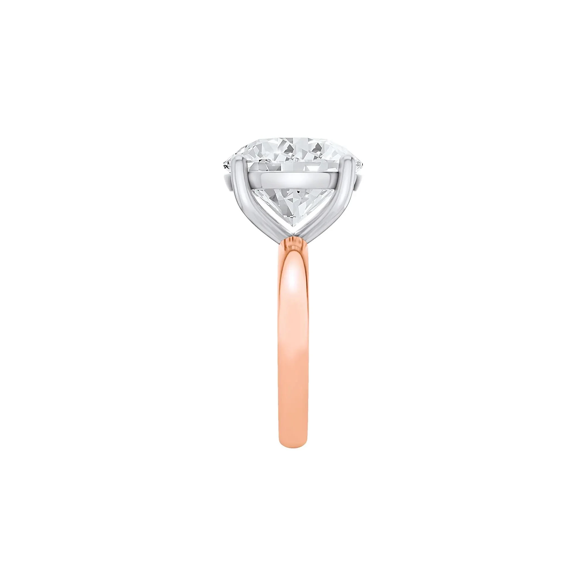 Lab Grown Diamond Round Solitaire Engagement Ring 14K Rose and White Gold (10 CT.) Size 9.5 2mm - Image 3