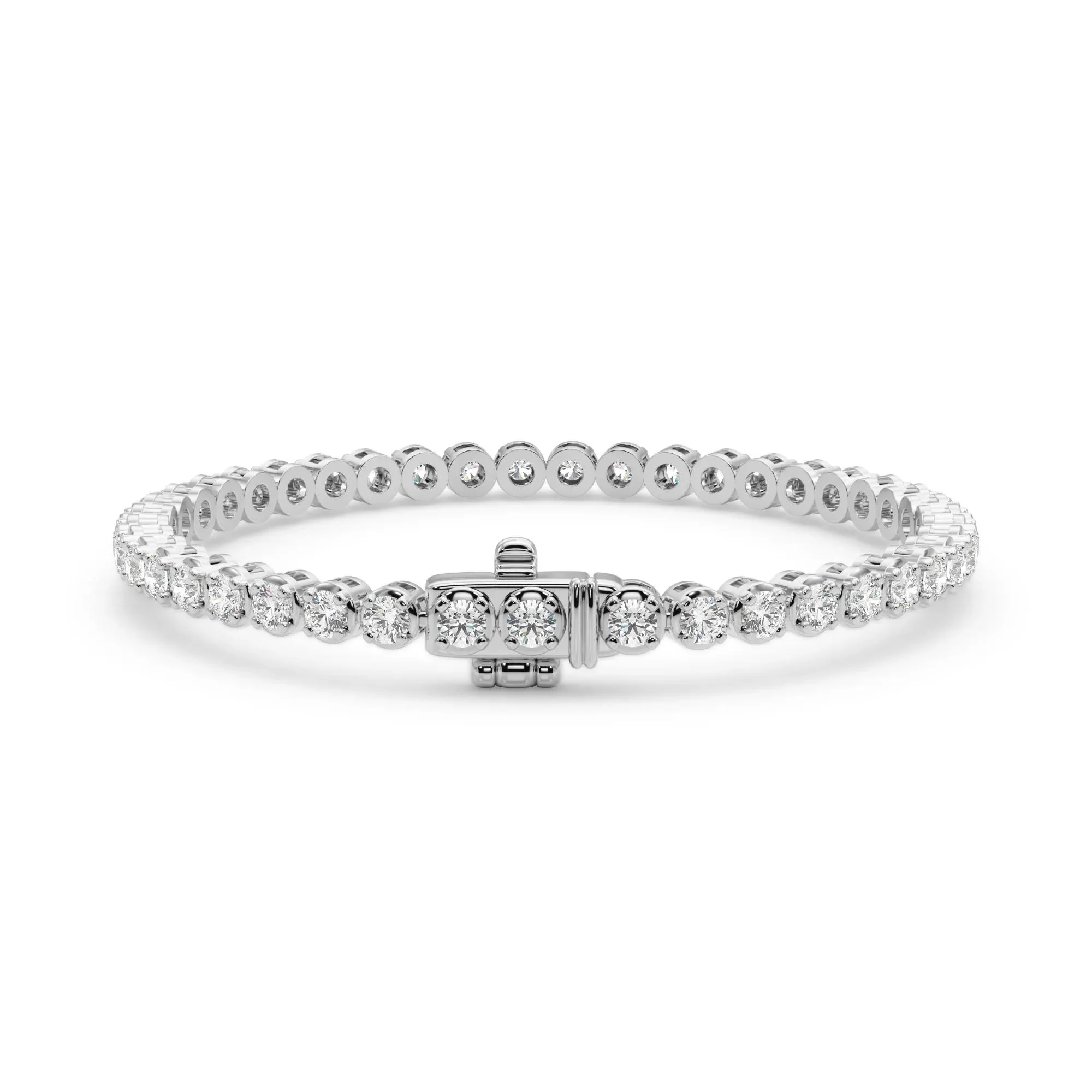 7 5/8 CT. Tw. Diamond Tennis Bracelet 10K White Gold Size 8" - Image 4