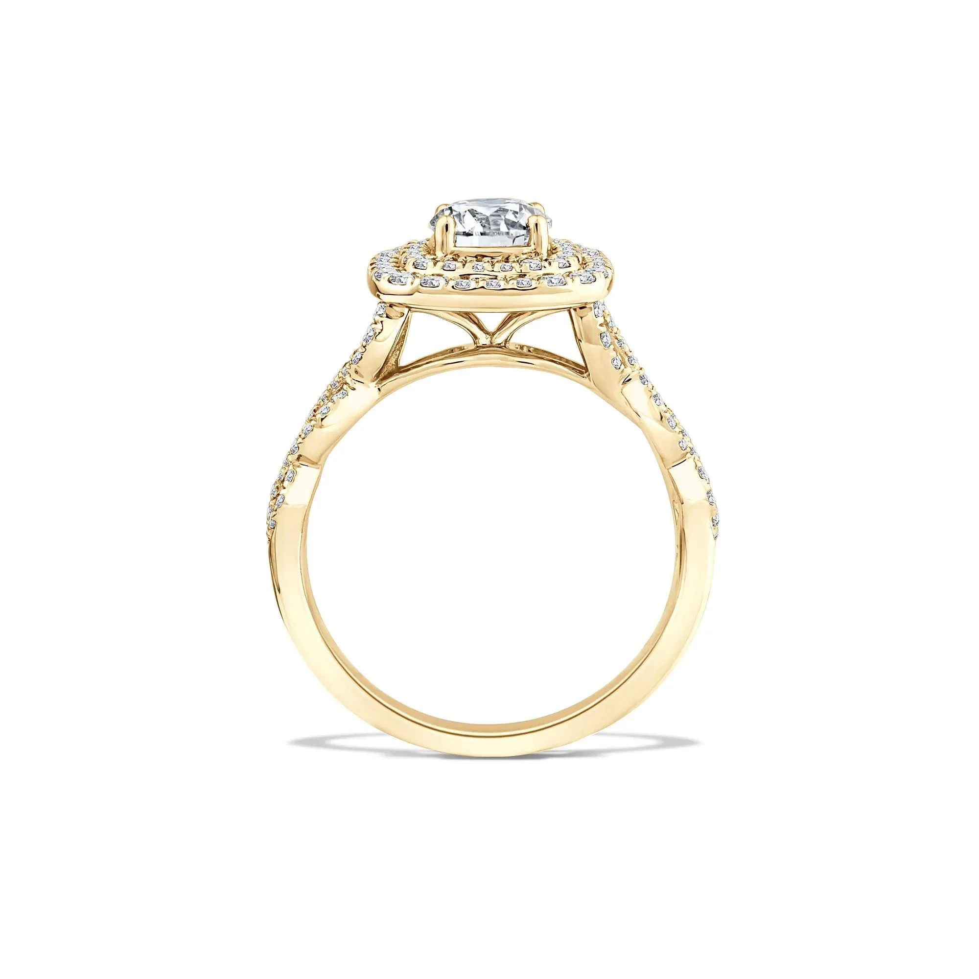 1/5 CT. Tw. Lab Grown Diamond Engagement Ring 10K Yellow Gold Size 9 - Image 2