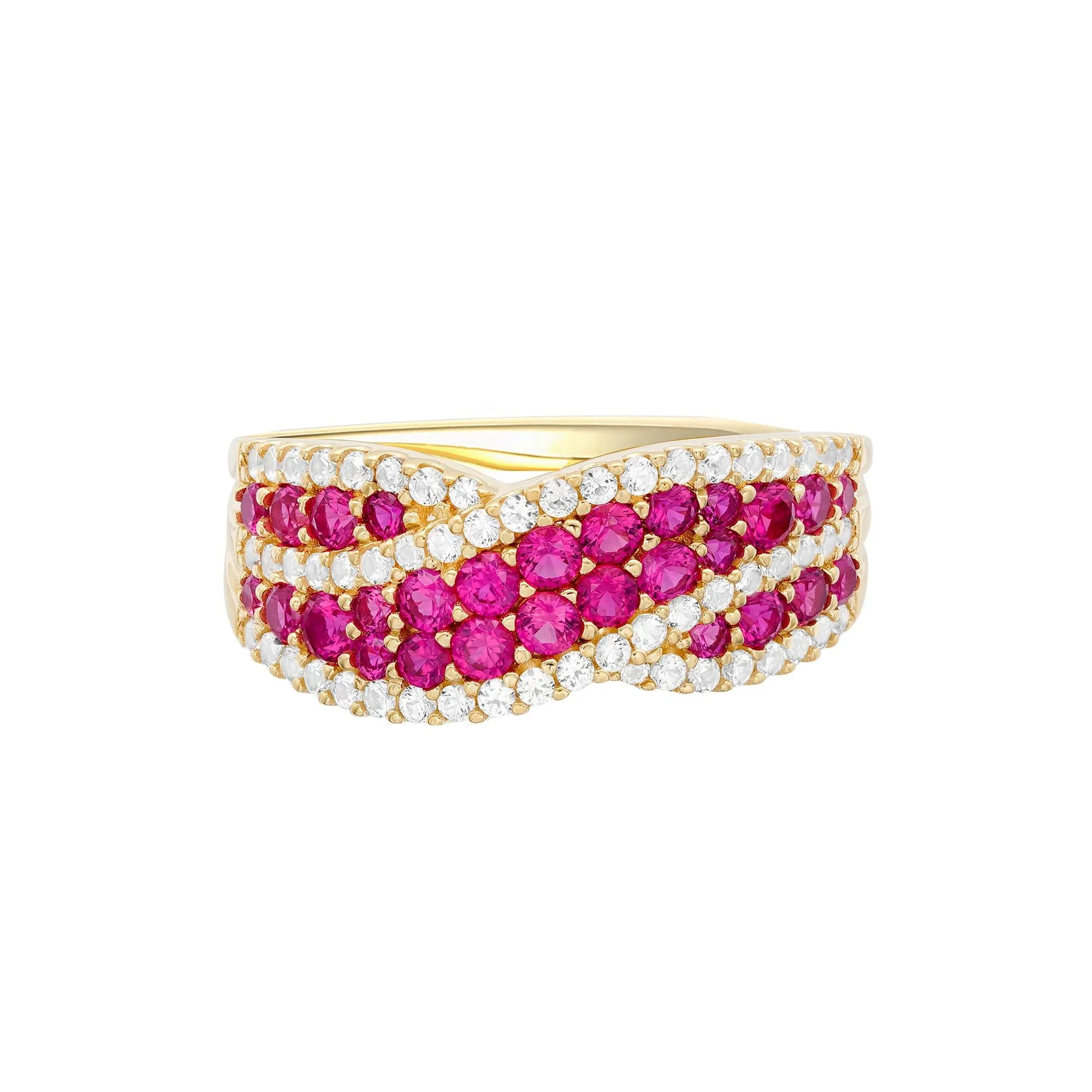 3/8 CT. Tw. Ruby and Diamond Ring 10K Yellow Gold Size 8.5 1mm