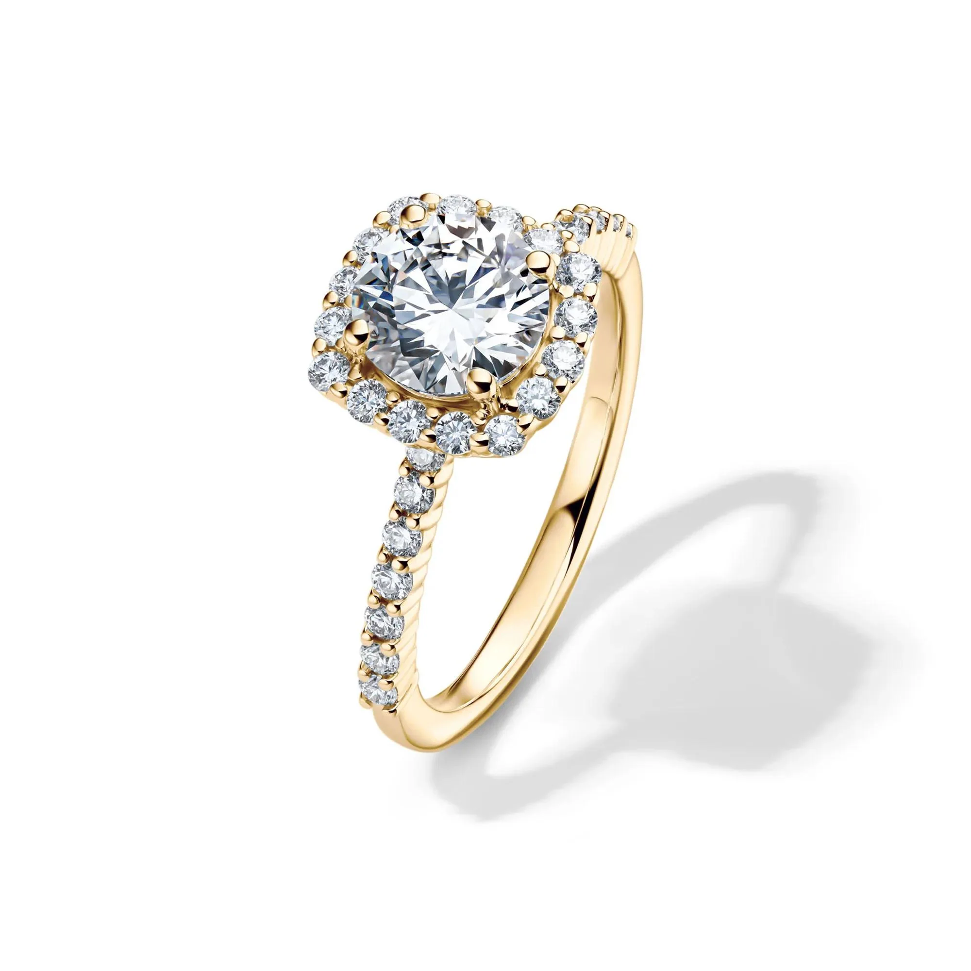 1 3/4 CT. Tw. Lab Grown Diamond Cushion Halo Engagement Ring 14K Yellow Gold Size 9 1mm - Image 4