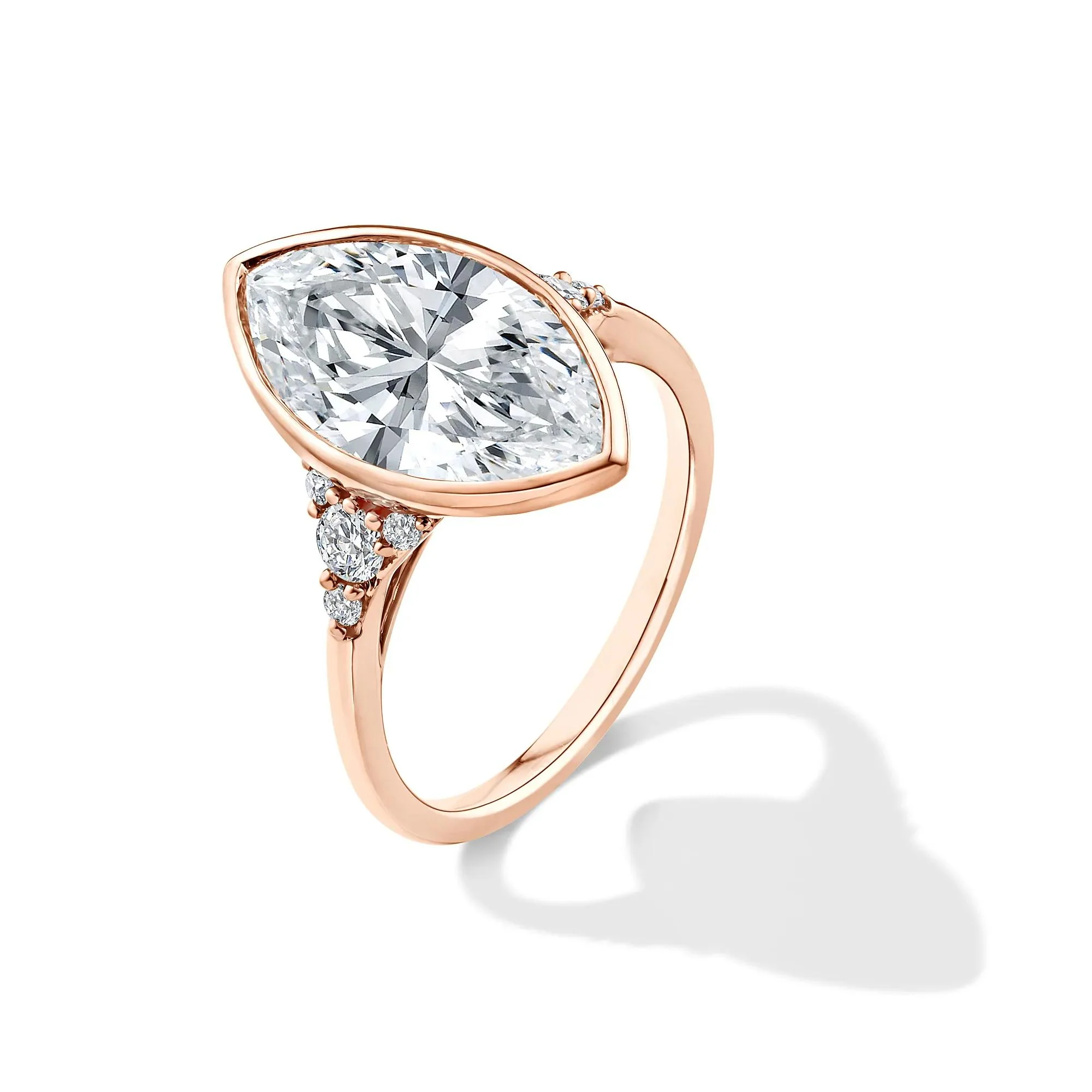 4 1/4 CT. Tw. Lab Grown Diamond Marquise-Cut Engagement Ring 14K Rose Gold Size 8 - Image 4