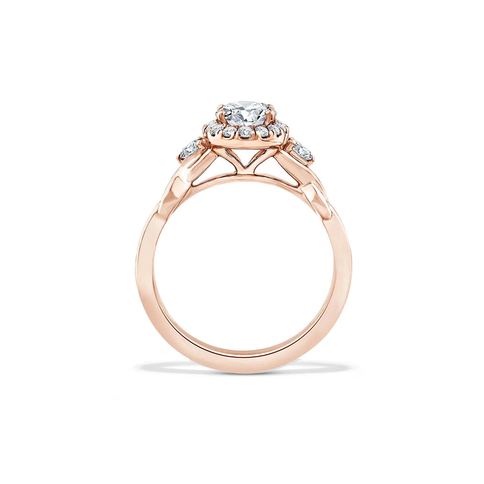 1/3 CT. Tw. Lab Grown Diamond Oval Engagement Ring 10K Rose Gold Size 8 - Image 2