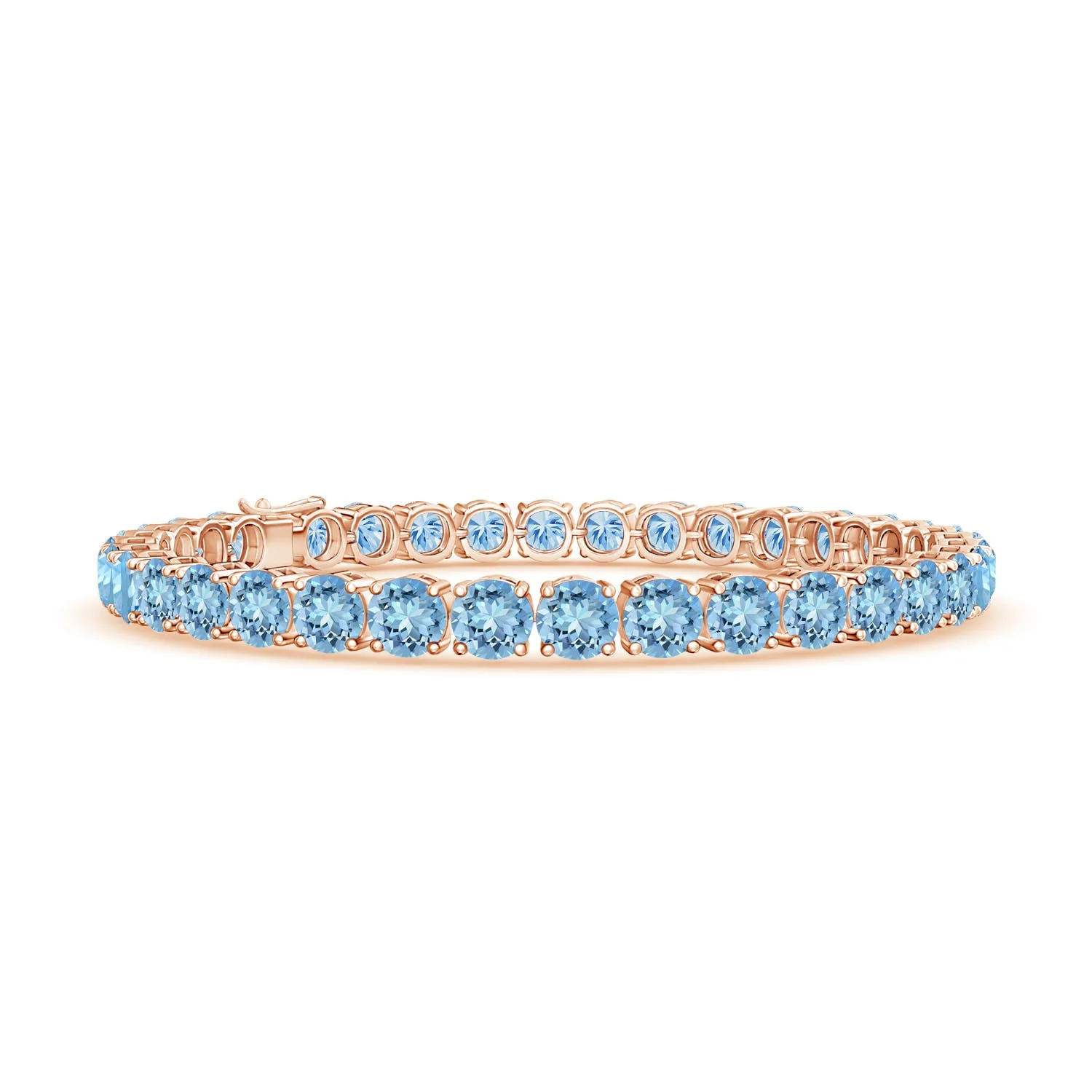 11.97 CTW GIA Certified Kite-Shaped Step-Cut Swiss Blue Topaz Bracelet in 14K Rose Gold - Image 8