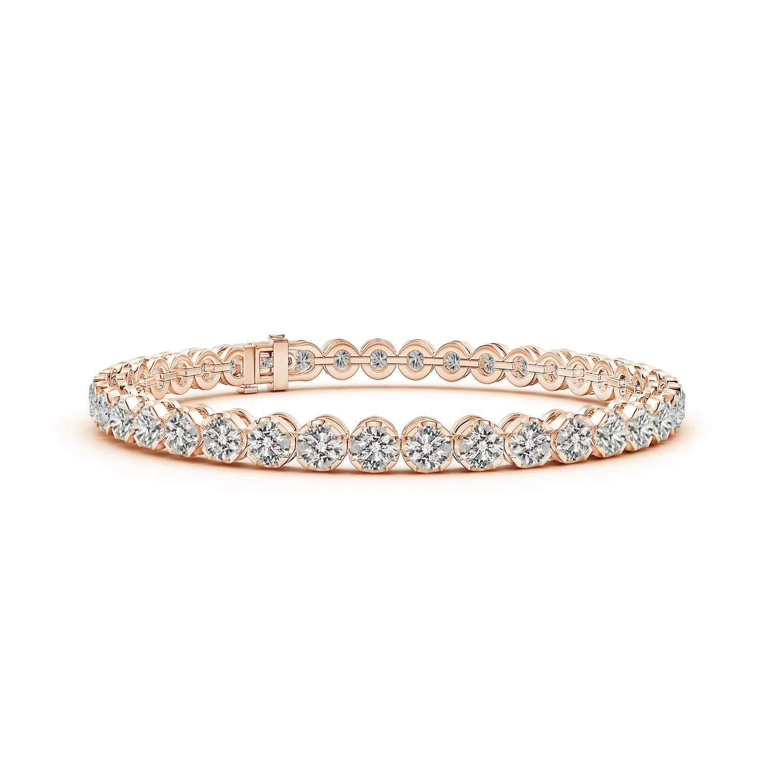 5.0 CTW GIA Certified Clover-Shaped Citrine Halo Bracelet in 14K Rose Gold - Image 4