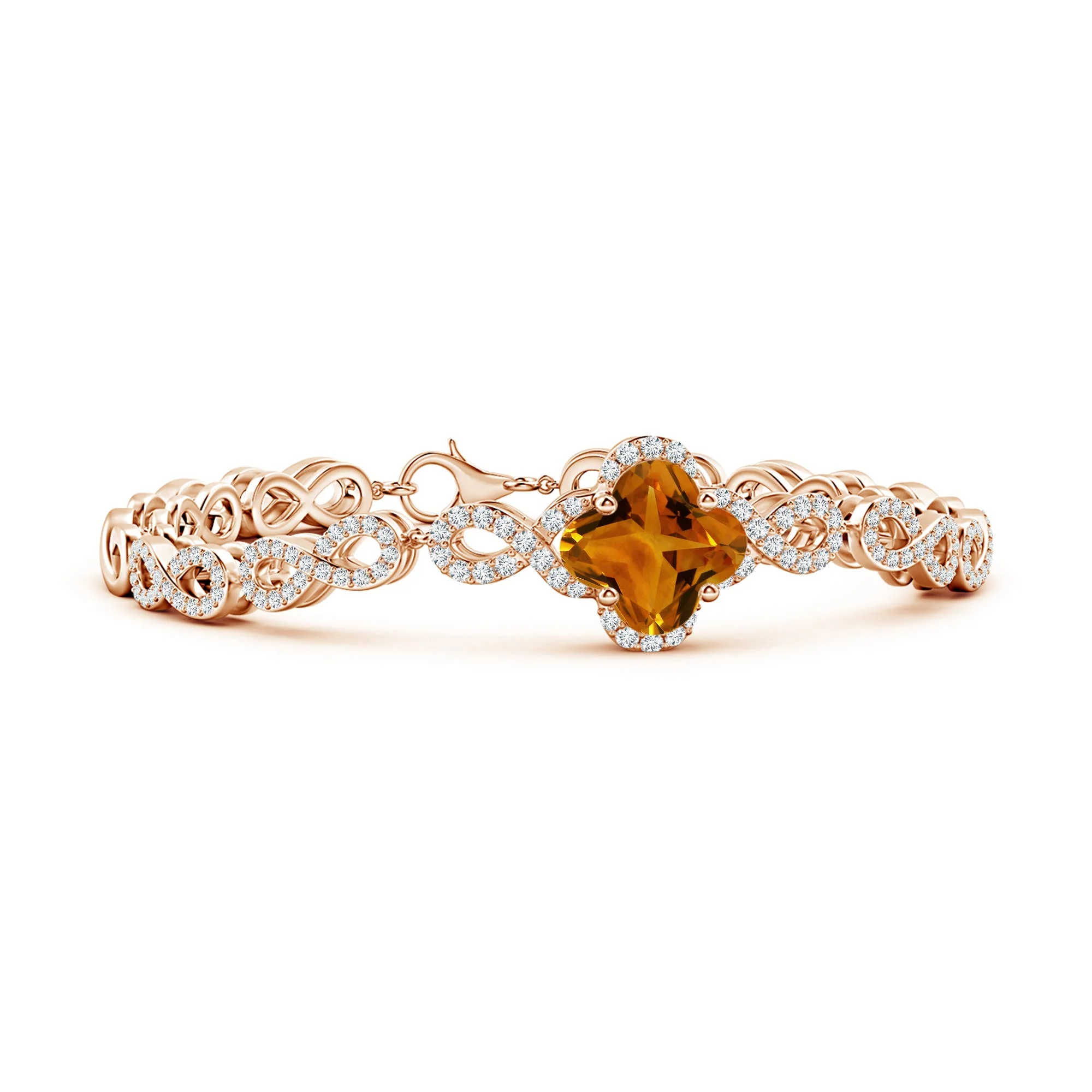 6.92 CTW GIA Certified Clover-Shaped London Blue Topaz Halo Bracelet in 18K Yellow Gold - Image 3