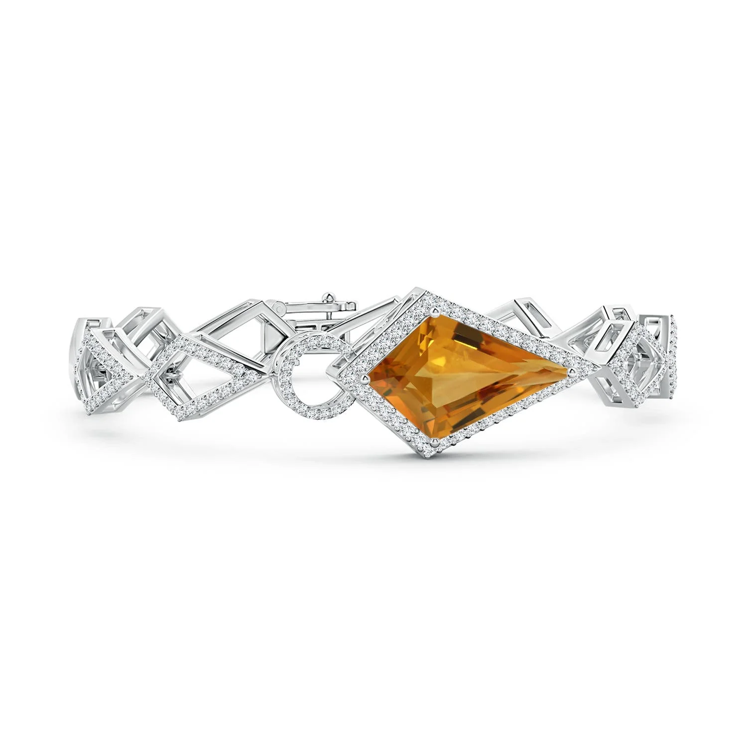 6.92 CTW GIA Certified Clover-Shaped London Blue Topaz Halo Bracelet in 18K Yellow Gold - Image 4